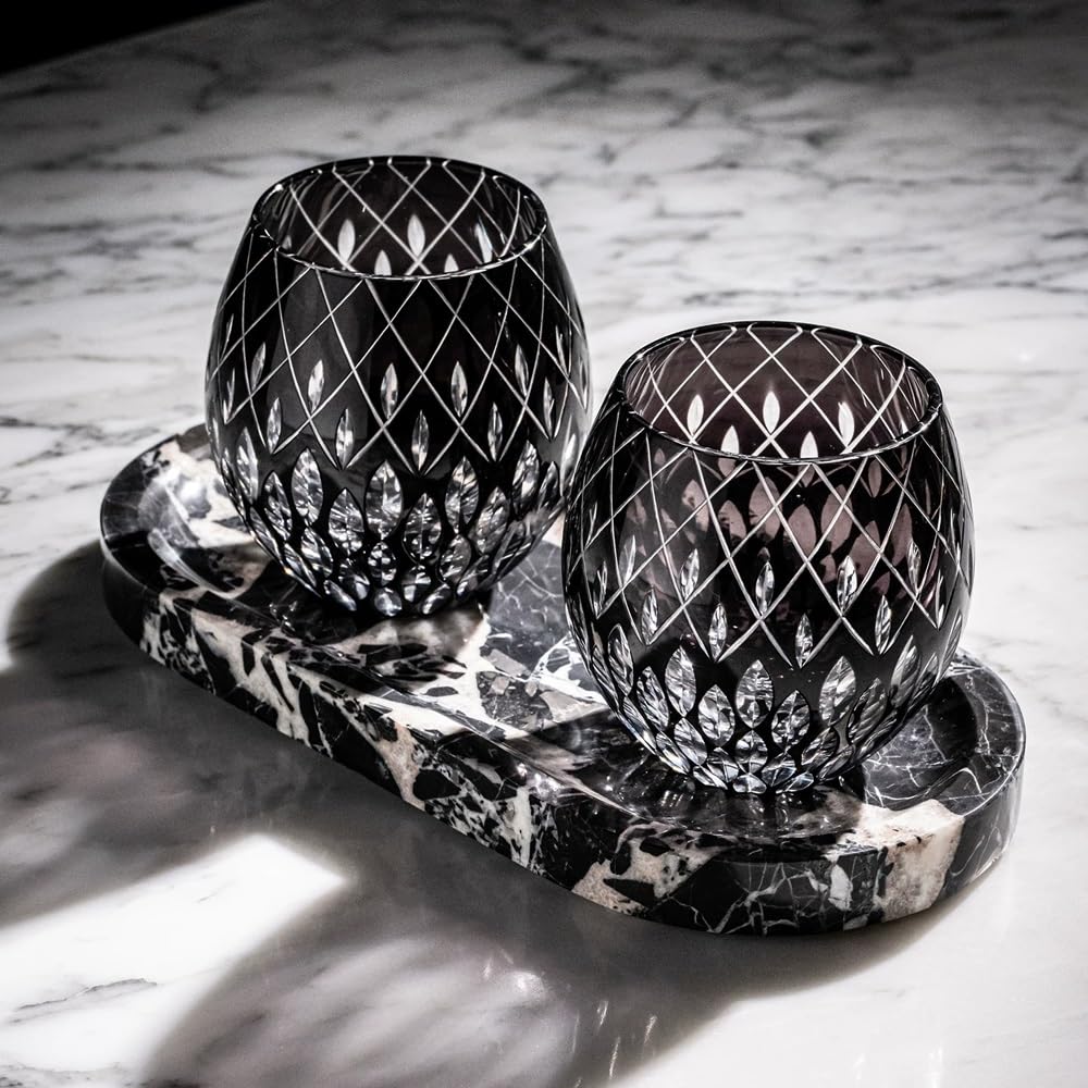 Portaspazzolino in vetro cristallo, tazza for collutorio, organizer for tazze da bagno for spazzolino da denti, dentifricio, accessori for il bagno(C)