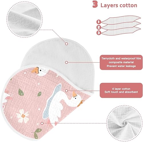 Miniatura 5 de Kigai Paños para eructos para bebé, paquete de 4 trapos para eructos súper absorbentes y suaves de princesa cisne, juego de ropa para eructos de