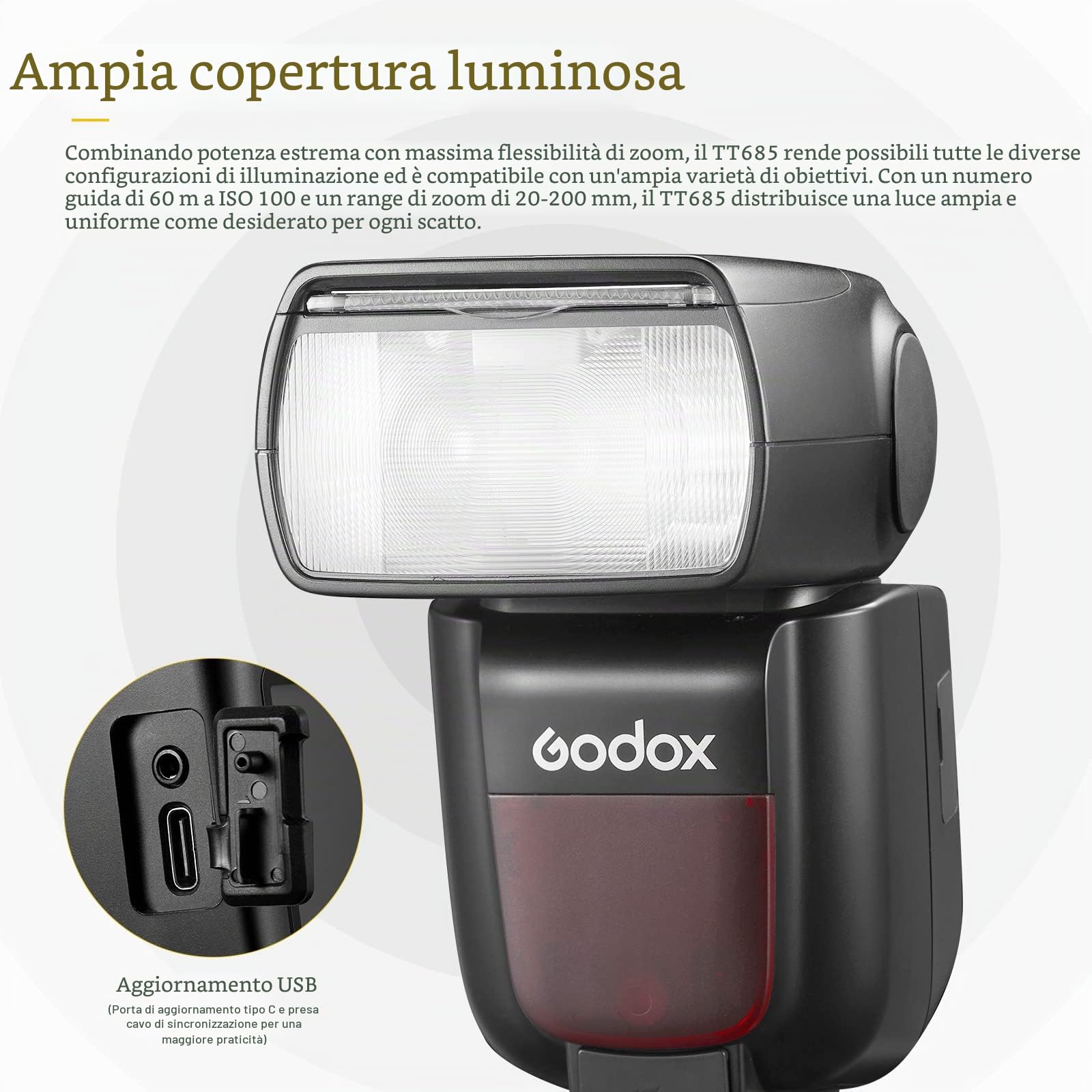Godox TT685II-F Speedlite TTL Flash Camera 2,4G HSS High Speed 1 / 8000s GN60 Competibile per Fotocamera Fujifilm (TT685FII) | GN60 HSS 1/8000s Strobe Luce, Sistema X Wireless 2,4GHz, Tempo di Riciclo 0,1-2,6s, Funzione di Conversione TCM