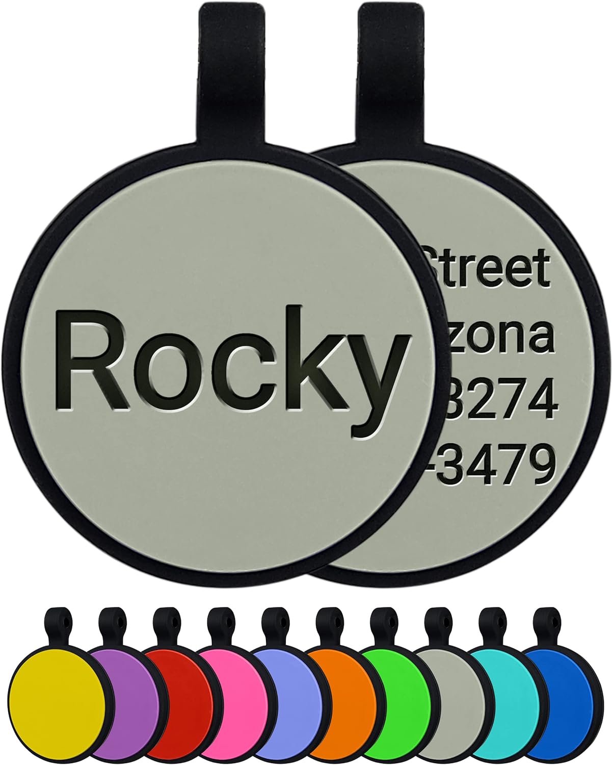 Personalized Dog Collar Tag Silent Silicone Pet Tag