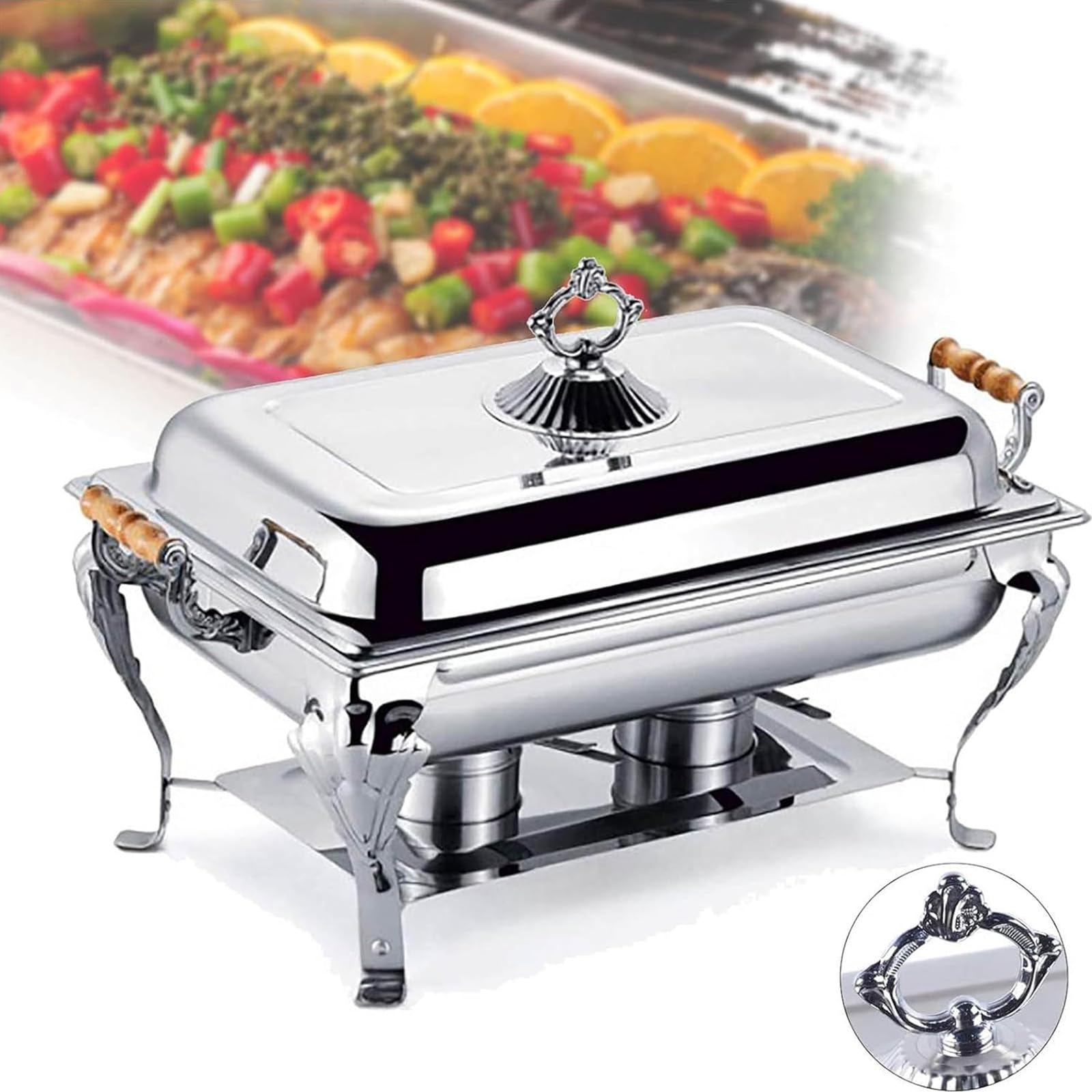 Scaldavivande in acciaio inox con coperchio, soluzione durevole ed elegante per servire buffet, hotel, ristoranti ed eventi di catering
