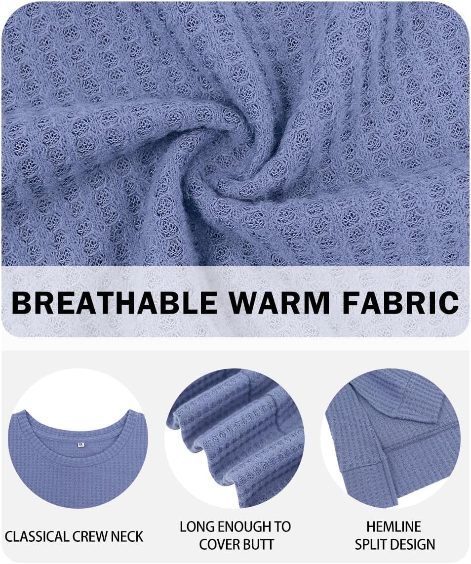 RITERA Plus Size Women Sweaters Waffle Knit Pullover Top Long Sleeve Casual Crewneck Shirt Loose Split Hem Fall Winter Blouse - Image 5