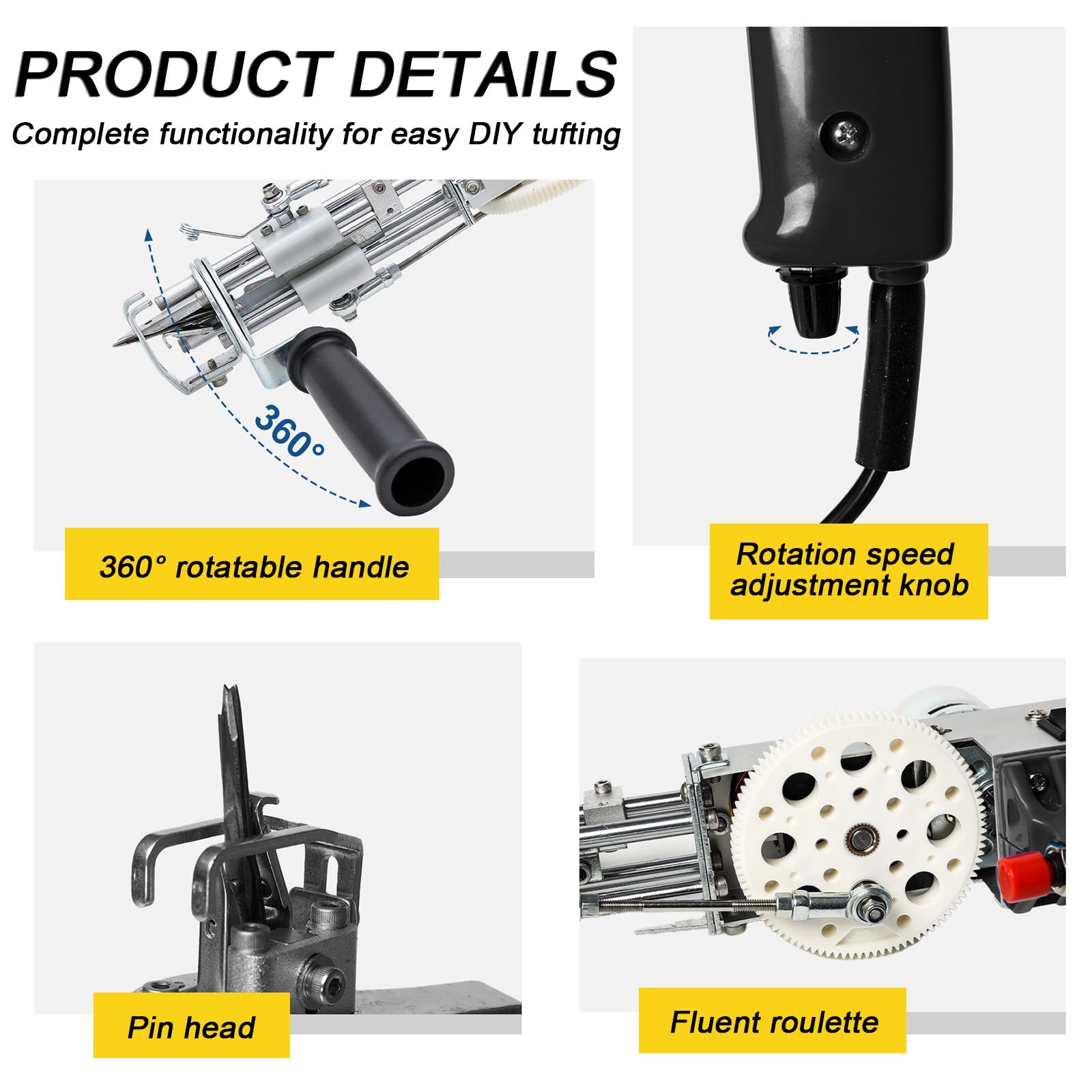 Amazon.co.jp: 2 In 1 タフティングガンキット、カットパイル&ループ