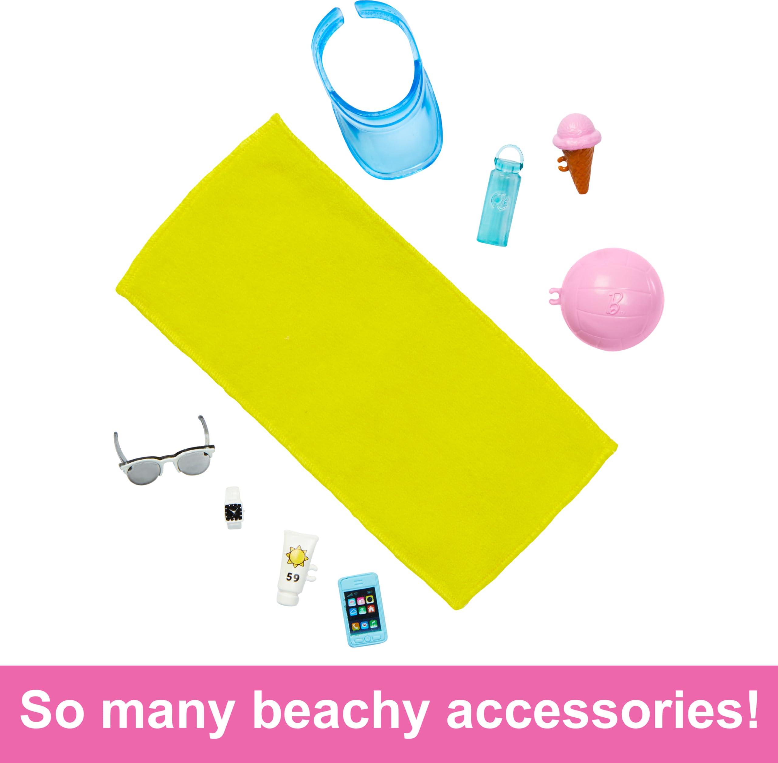 Barbie Plage Poupées Hamac Chaise de Plage et Maillots de Bain - video