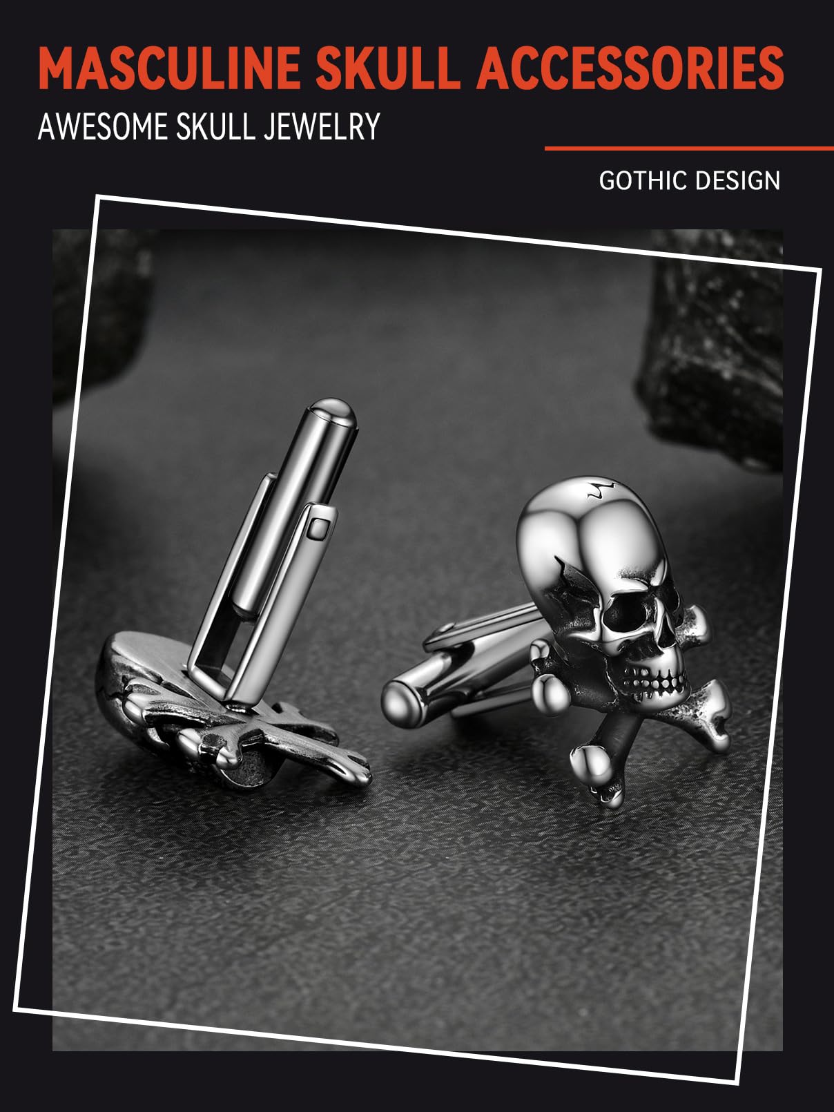 FaithHeart Gemelli per Camicia Abito Uomo Stile Vichingo Tecnologia di Rilievo 3D Rune Celtico Trinità Lupo in Argento/Nero Vintage Lucidatura Manuale Regalo per Lei Padre Ragazzi
