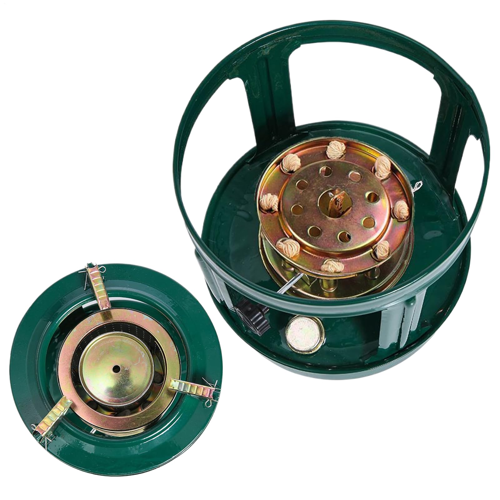 Poêle à pétrole à usage intérieur | Appareil de chauffage | Brûleur coupe-vent avec 8 mèches en coton pour camping, barbecue, pique-nique, cuisine, chauffage, fonction support de feu de camp