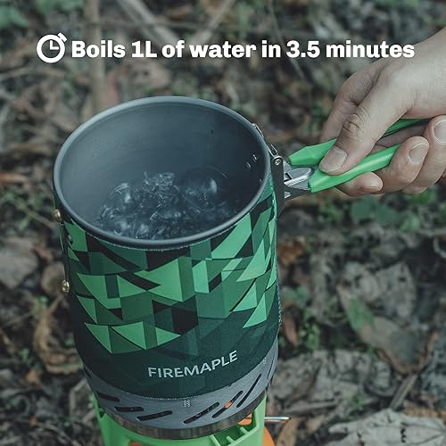 Miniatura 5 de Fire-Maple Fixed Star 2 - Sistema de estufa para mochileros y campamentos, equipo de cocina de propano al aire libre, juego de quemador portátil de