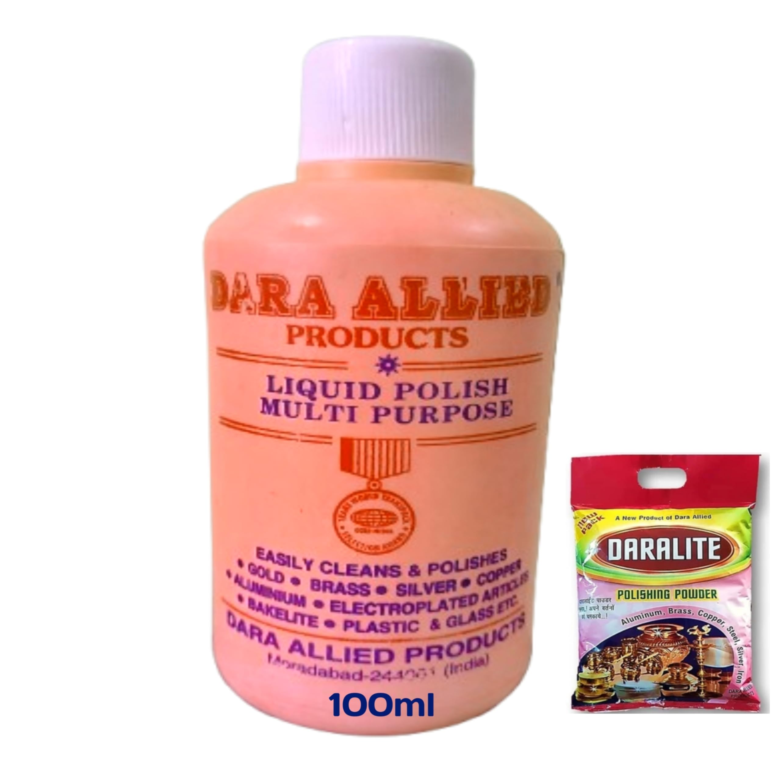 DARA allied polish liquid for brass copper aluminium silver, 100 ml each (Pack of 1)