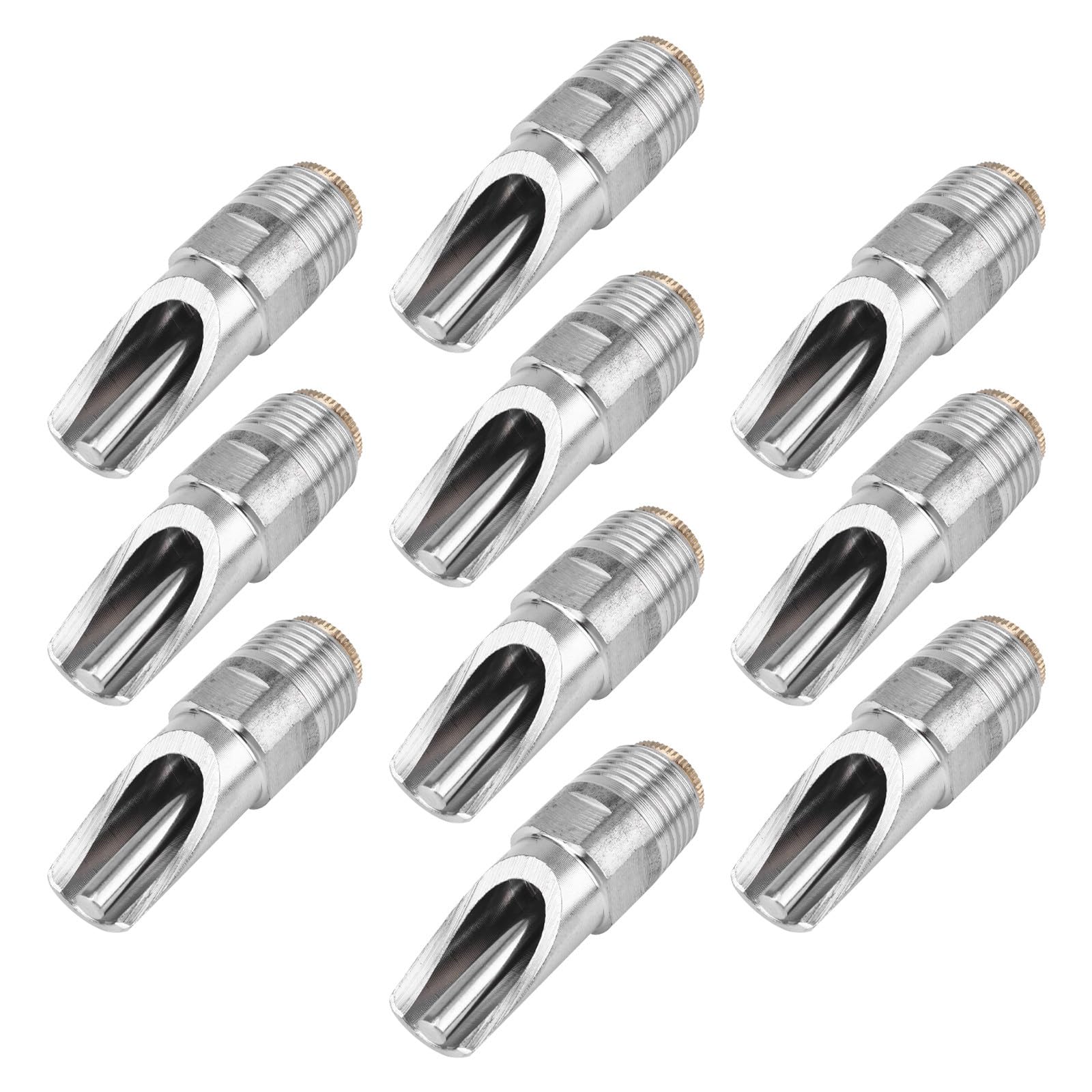 Abbeveratoio a Capezzolo per Suini 10 Pezzi Acciaio Inox Automatico | Argento, Tenuta Anti Perdita, per Maiali e Vitelli, Set da 10, Flusso Continuo