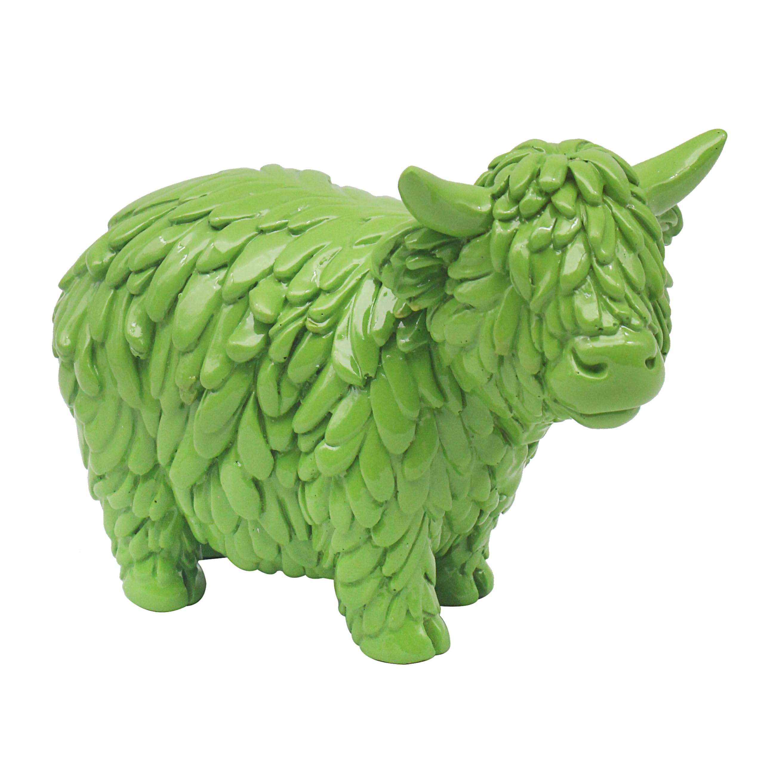Lesser & Pavey Highland Cow Green Decor Figurine