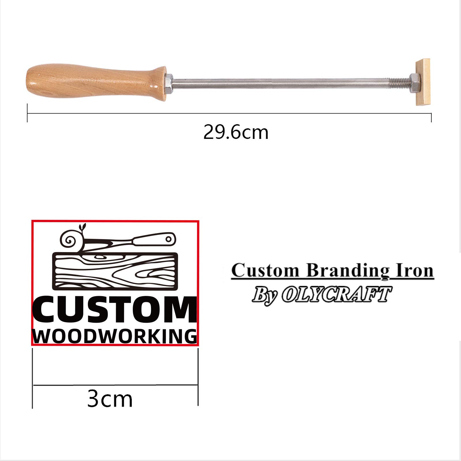 Fer à Marquer Personnalisable OLYCRAFT - Pour Bois, Cuir Ou Pâtisserie, Avec Manche En Bois