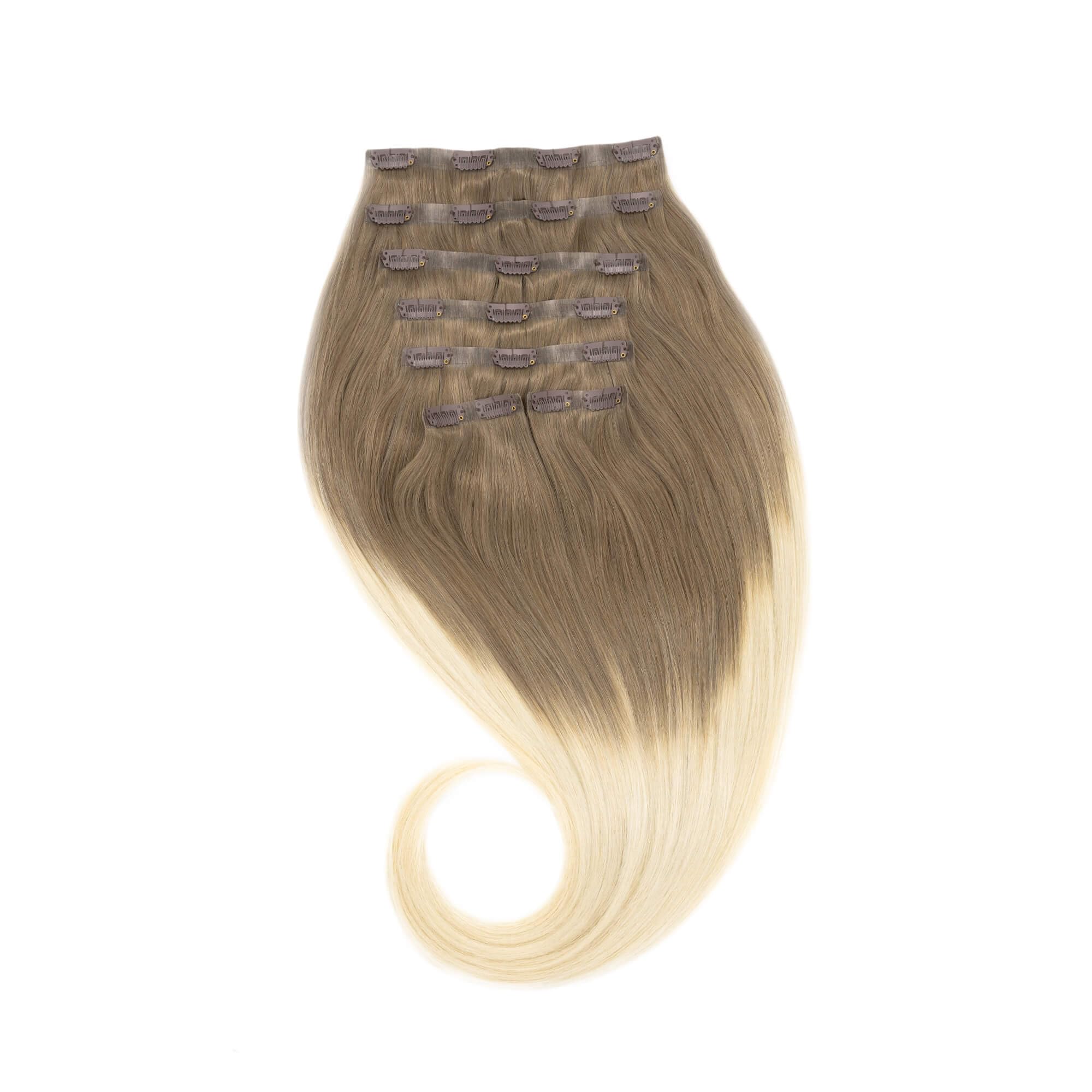 GLOBAL EXTEND Clip-in-Extensions Aus 100% Echthaar – Nahtlos, 60 Cm, Dunkelbraun
