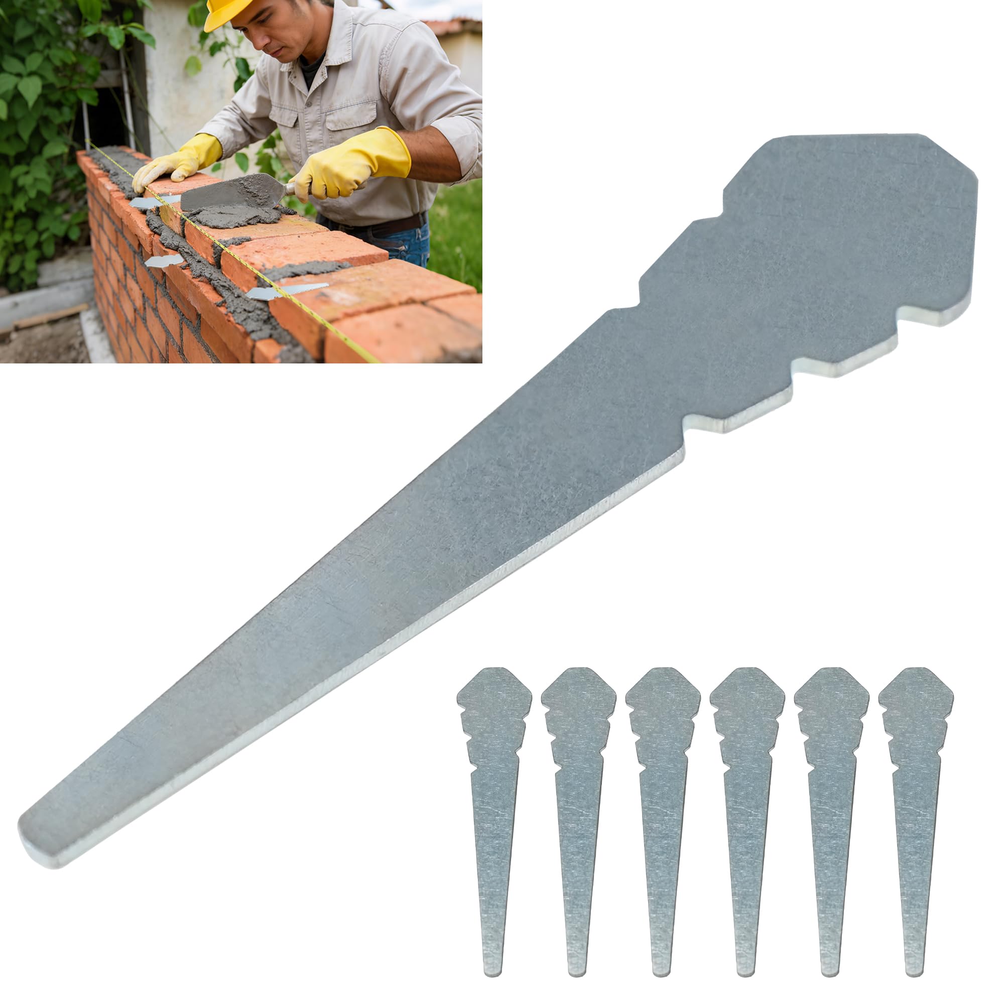 Bricklayer Line Pins - 12 Pack Masonry Tools -8