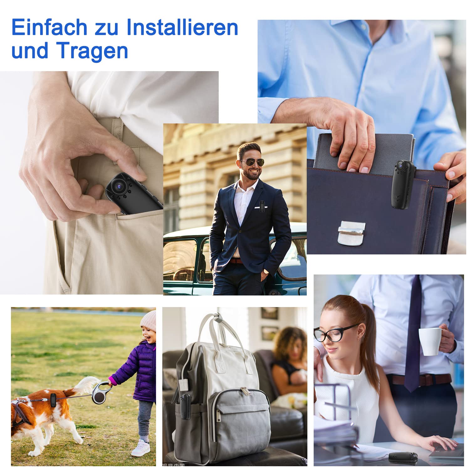 TDW Kleine Kamera ohne WLAN, HD 1080P Mini Überwachungskamera mit 32G Speicherkarte Aufzeichnung Kleine Kamera mit Bewegungserkennung Nachtsicht Body Cam für Innen Aussen Überwachung