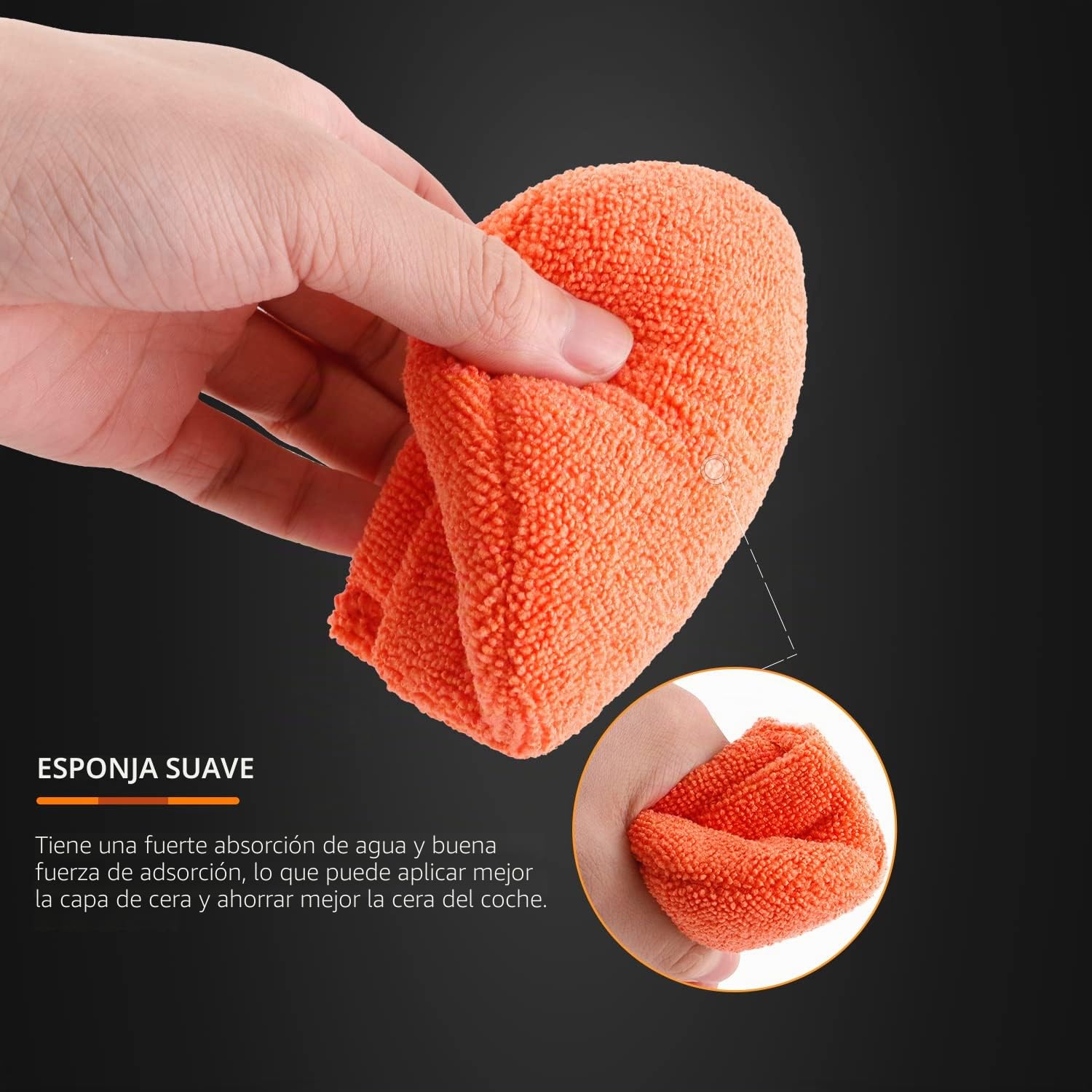 SPTA 10 Unids 125mm Pulido Esponja Almohadillas de Coche con Cera Esponja Aplicador Coche Almohadillas Esponja de Pulido Cera, Almohadillas de Cera