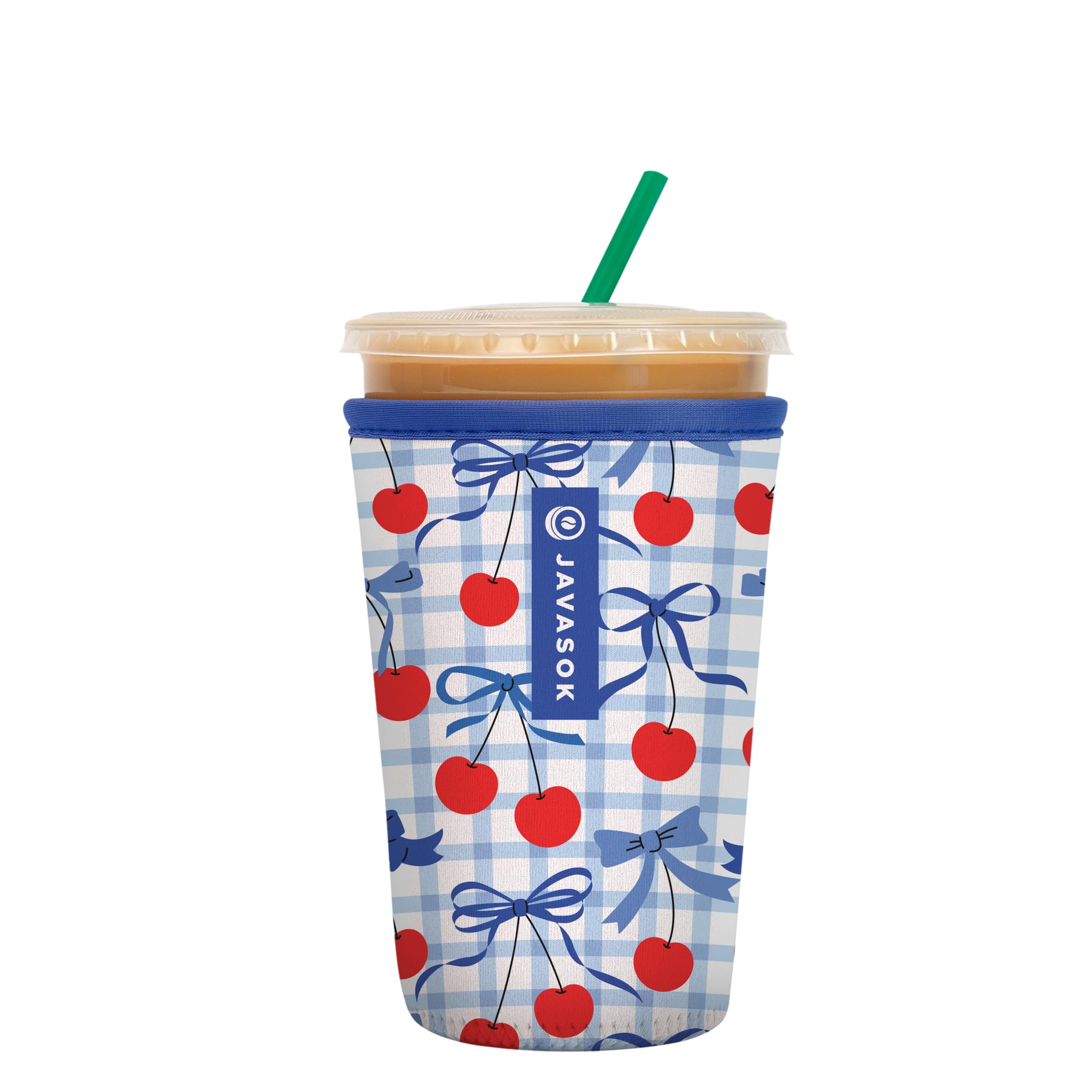 Sok It JavaSok Iced Coffee & Cold Soda Insulated Neoprene Cup Sleeve (Cherry Picked, Medium: 22-28oz)