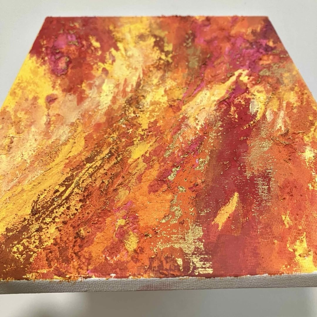 Amazon.co.jp: autumn＊絵画 原画 抽象画 テクスチャーアート 秋