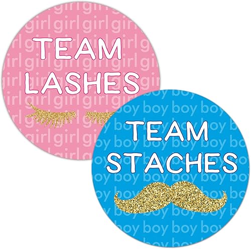 Miniatura 1 de 80 calcomanías de revelación de género para invitaciones de fiesta y juegos de votación, etiquetas de equipo y chicas de equipo para fiestas de
