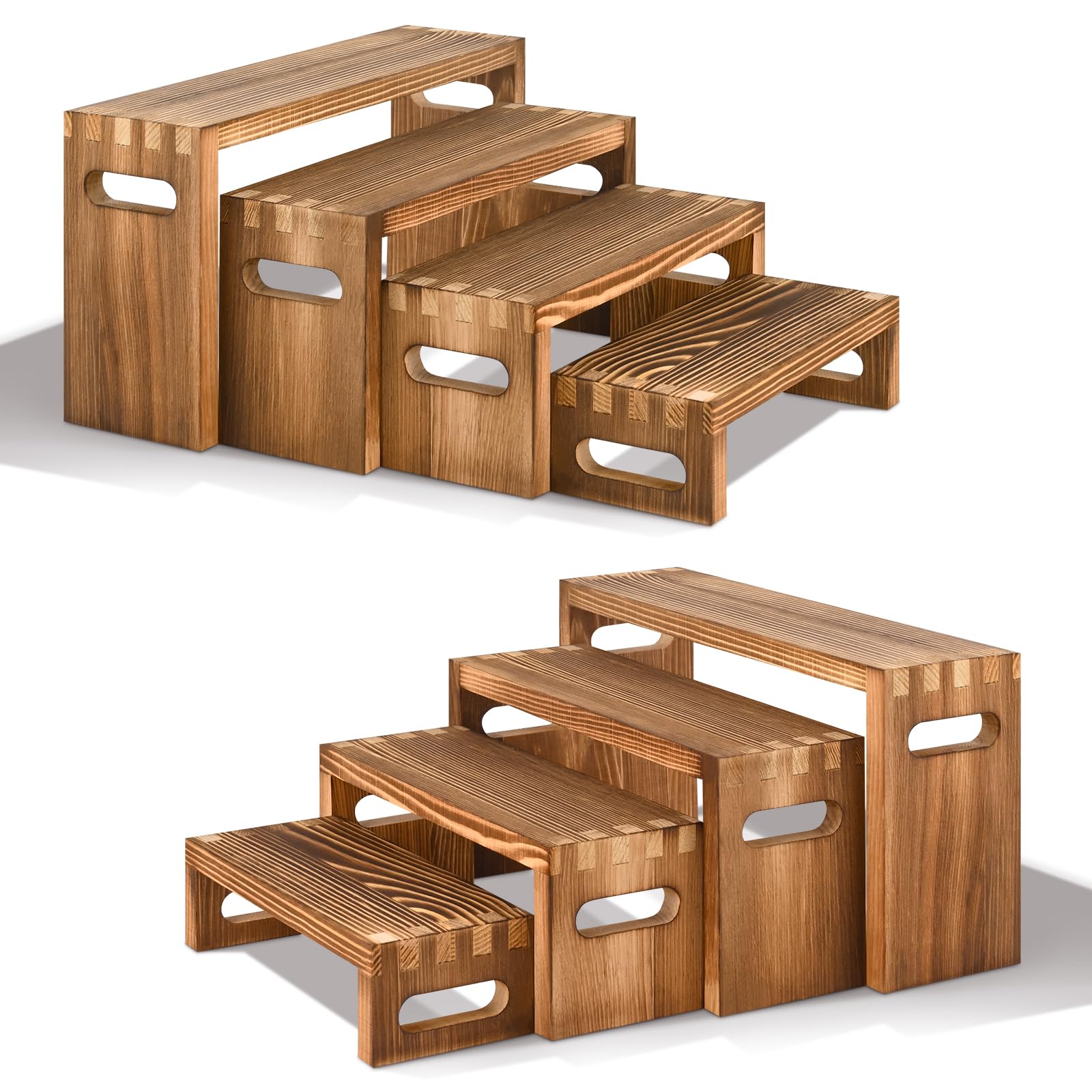 Amazon.com: Luqvzxv 8 Pcs Wood Risers Display Stands, 2 Set Wooden
