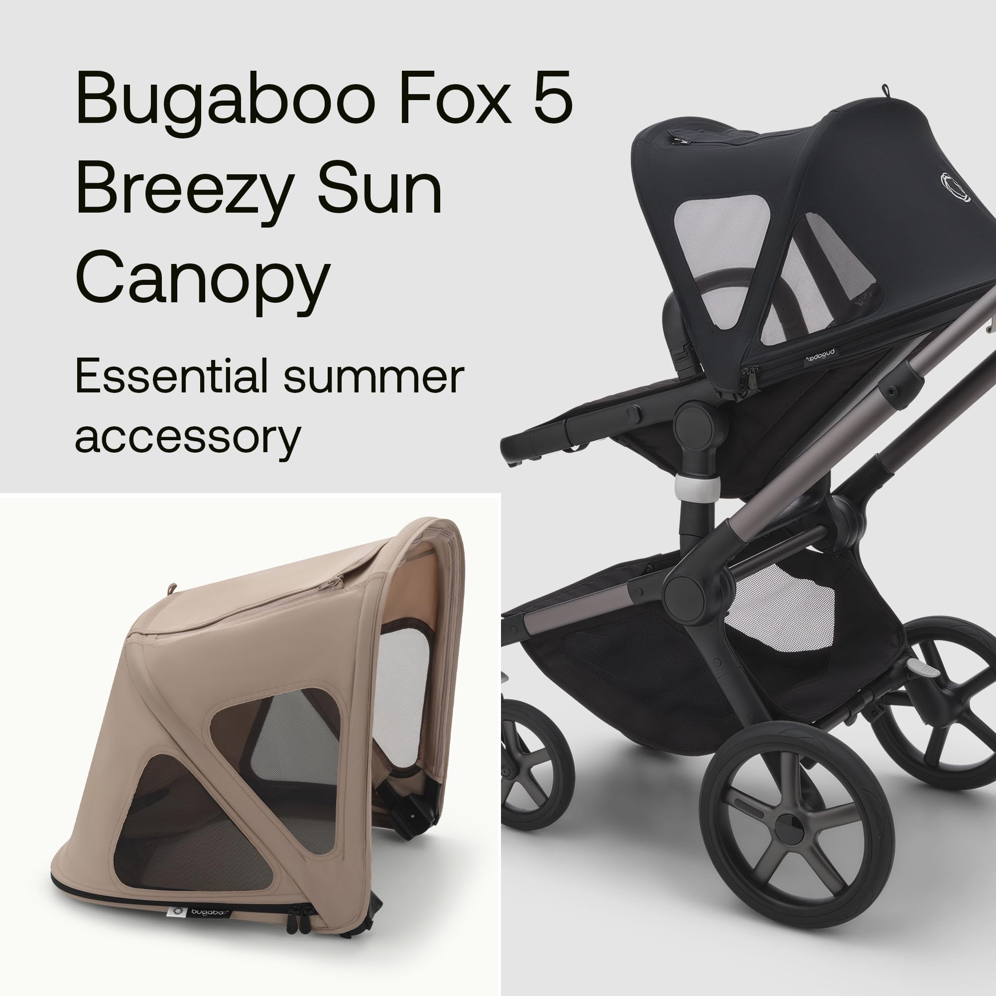Bugaboo Breezy Sun Canopy, Extendable for Extra Coverage and Optimal Sun Protection, Water Repellent - Image 2