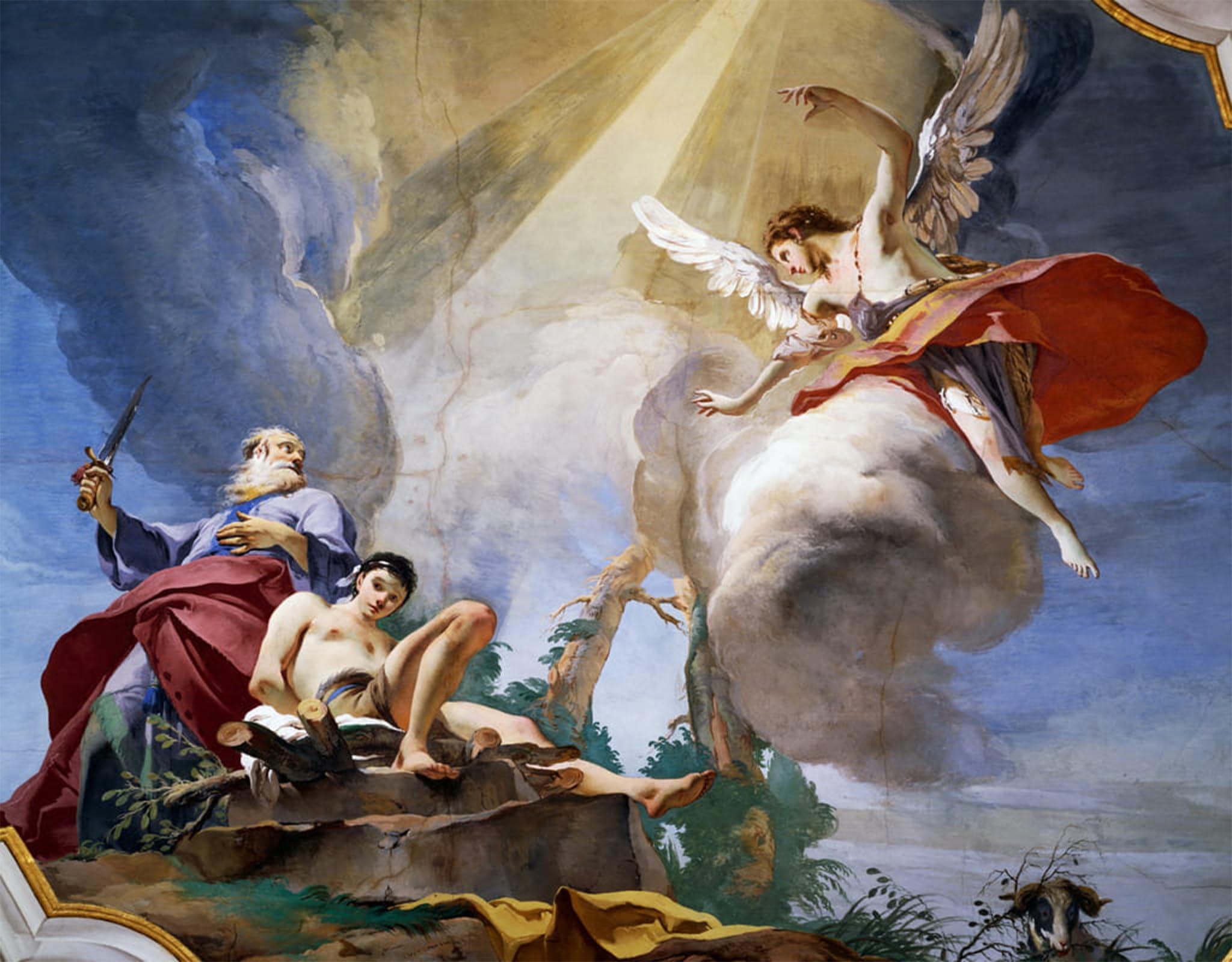 ARTXLXXBN Famous Art Print Poster Vintage Wall Art the Sacrifice of Abraham Detail by Battista Tiepolo Canvas Art Poster for Home Decor 60x90cm