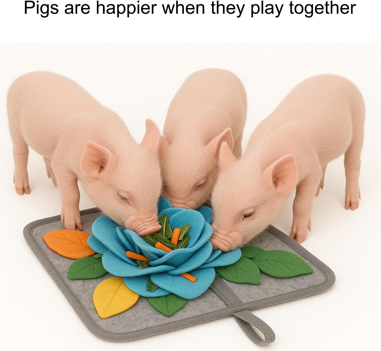 Pig Snuffle Mat and Snuffle Ball for Pigs – Pig Enrichment Toys for Mini Pigs, Potbellied Pigs & Farm Use – Interactive Foraging & Rooting Toy, Slow Feeding Pig Toys Accessories image 5