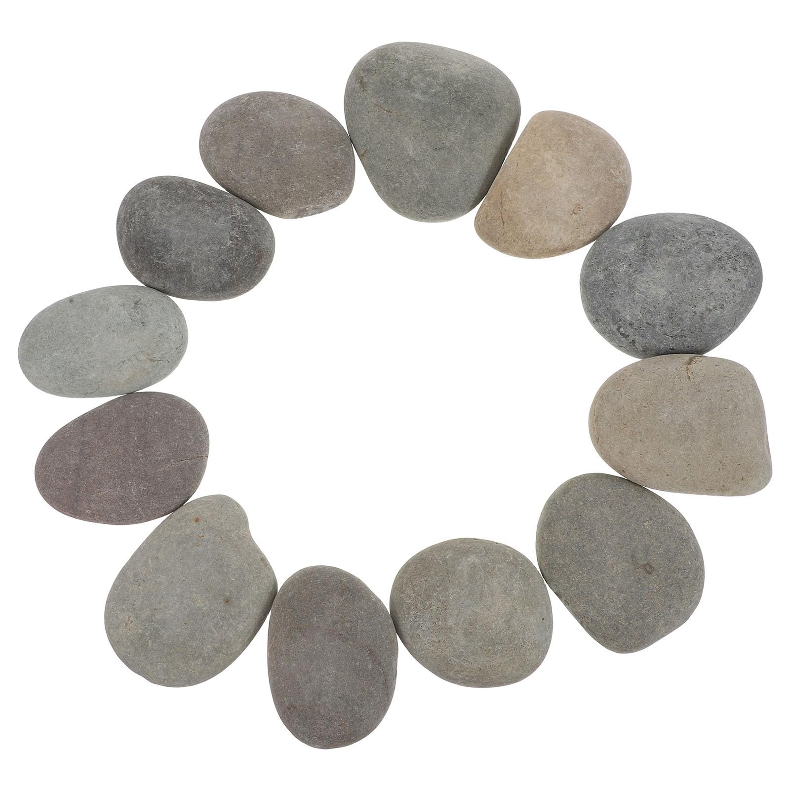 VILLCASE 12 Piedras Planas Naturales de Río para Pintar, Piedras Lisas de 5-8cm para Manualidades, Ideales para Estimular la Creatividad Adultos durante Vacaciones