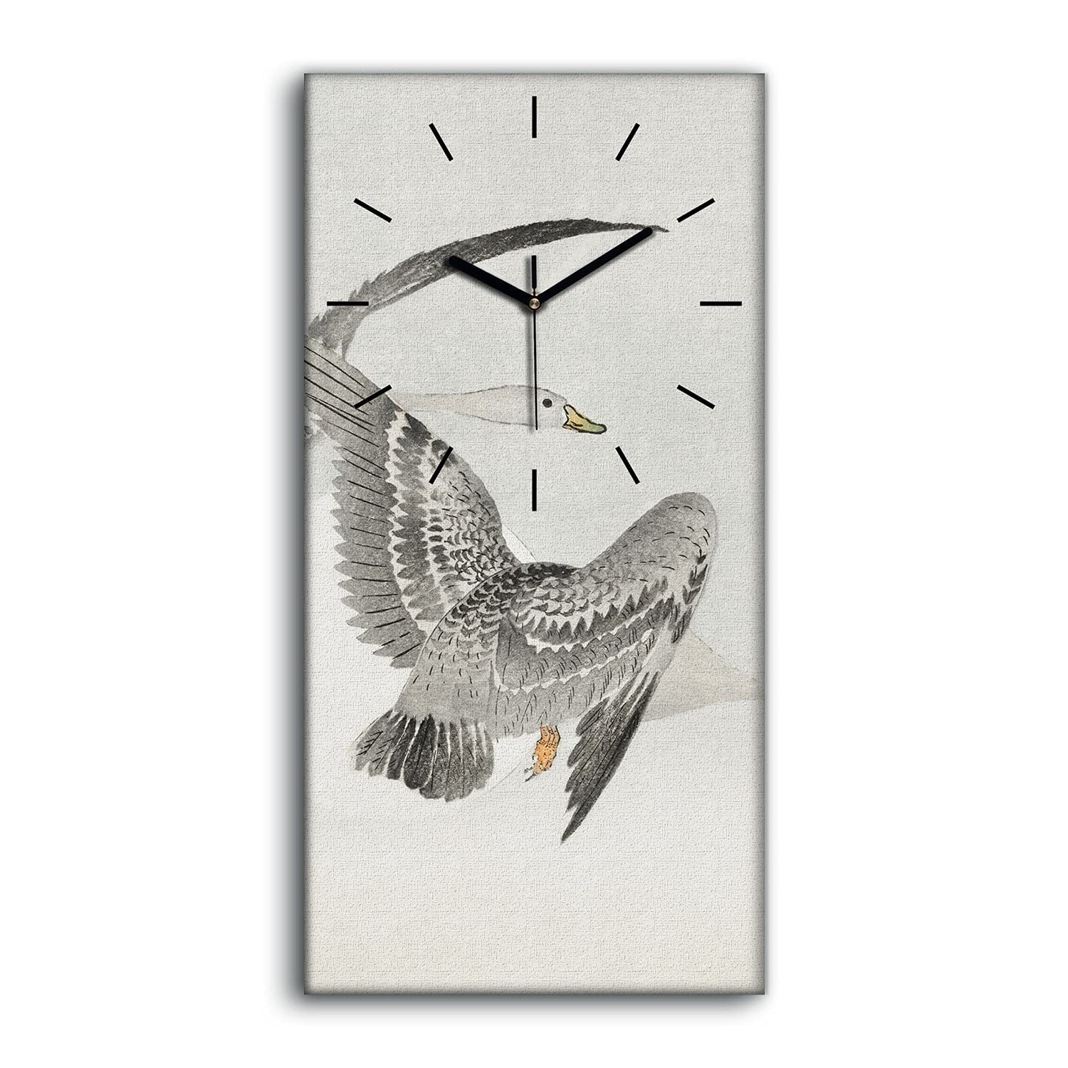 Horloge pour Salon et Chambre Coloray Tableau Mural Oiseau Asiatique 30x60