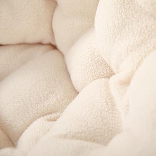 Miniatura 7 de Flash Furniture Gwen - Silla plegable para niños, acogedora silla de luna de piel sintética marfil, marco de metal dorado suave, silla plegable