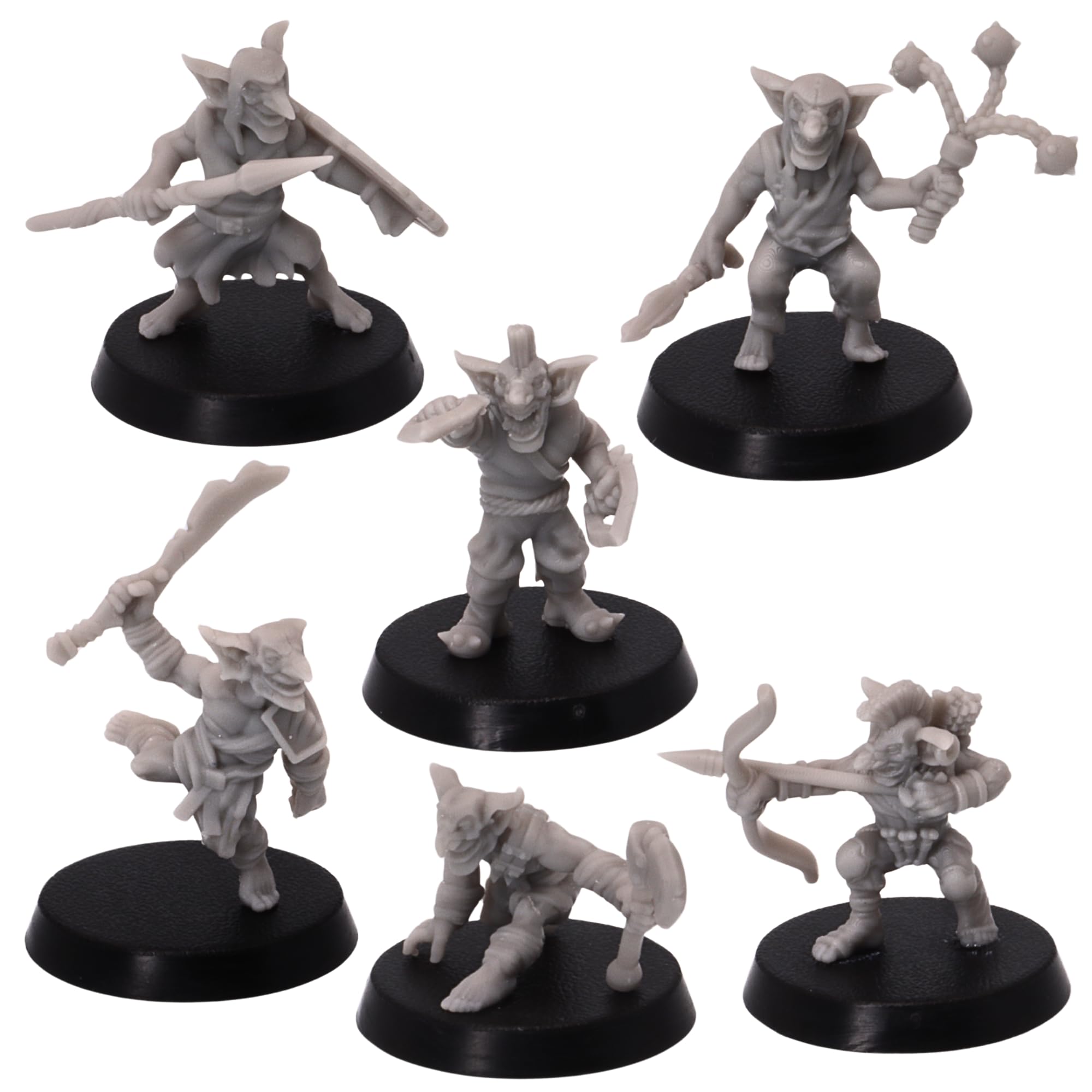 Forged Terrain Wicked Tribal Goblins 28mm Miniature Figure for Dungeons and Dragons Tabletop Gaming 6x Unpainted Goblins with 25mm Base