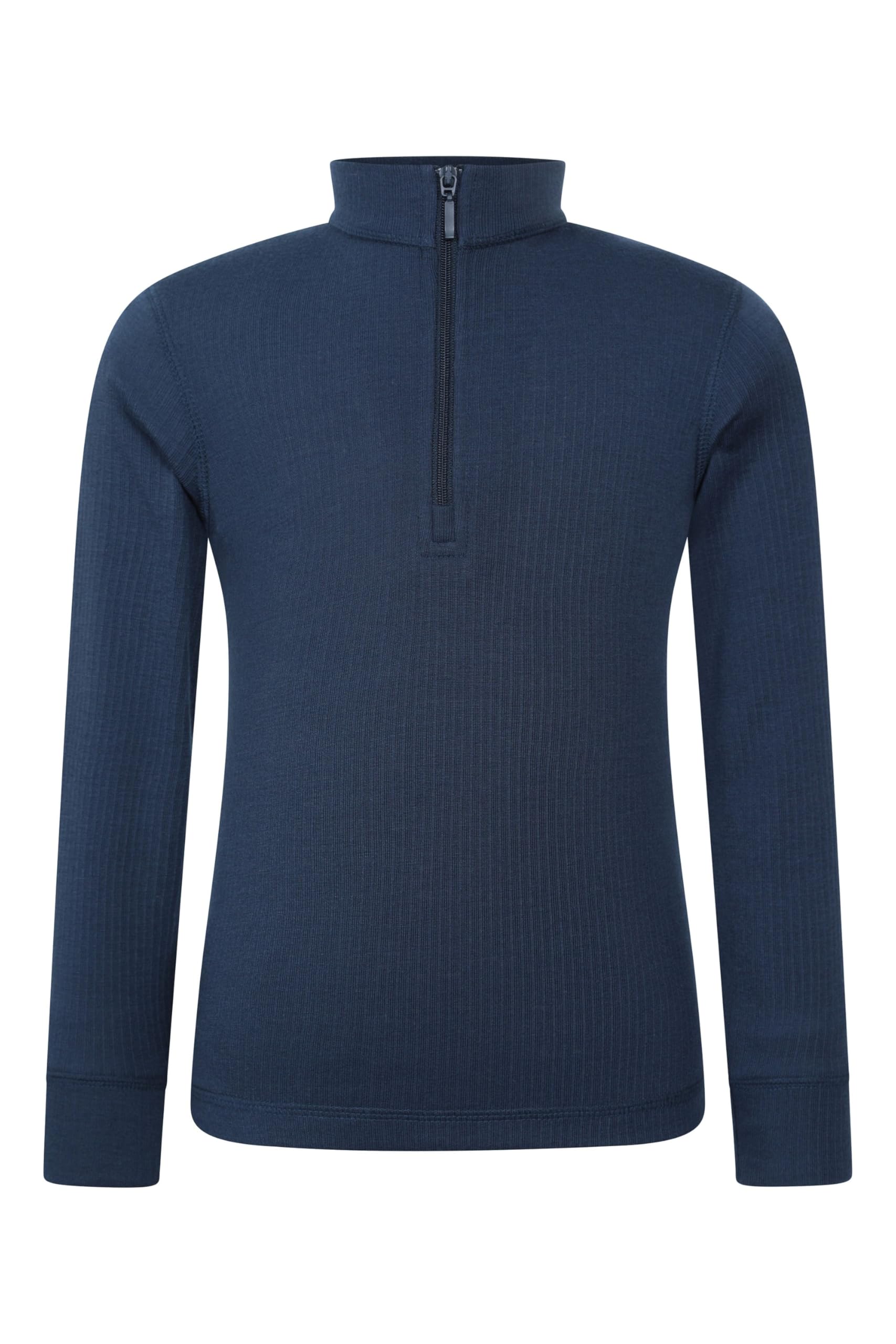 Mountain Warehouse Talus Kids Zip Neck Base Layer Top Navy Kids Size 2-3 Years