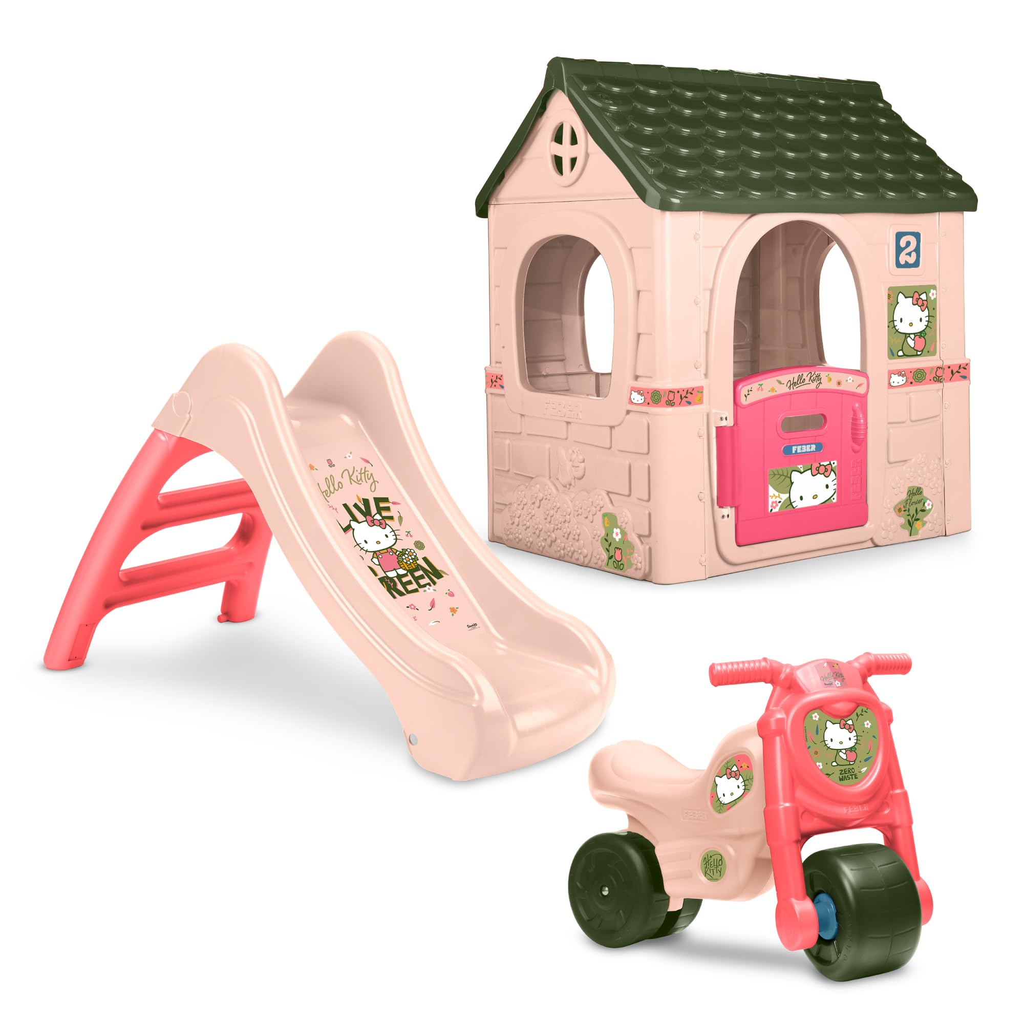 FEBER - Hello Kitty Motofeber, Correpasillos con Forma de Moto y con Pegatinas Divertidas de Hello Kitty, Estable y Seguro, Desarrollo niños y niñas de 18 Meses a 3 años, Famosa (FE200000)