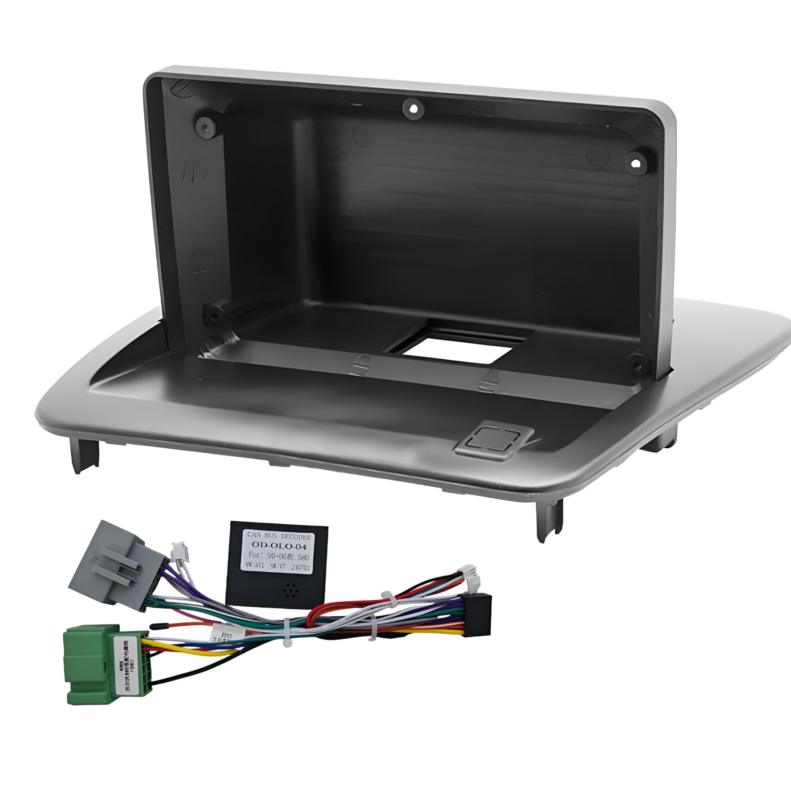 Sound-Way 9-Inch Glossy Black Car Radio Installation Kit | Fascia Frame, ISO Cable, CAN BUS & Antenna Adapter