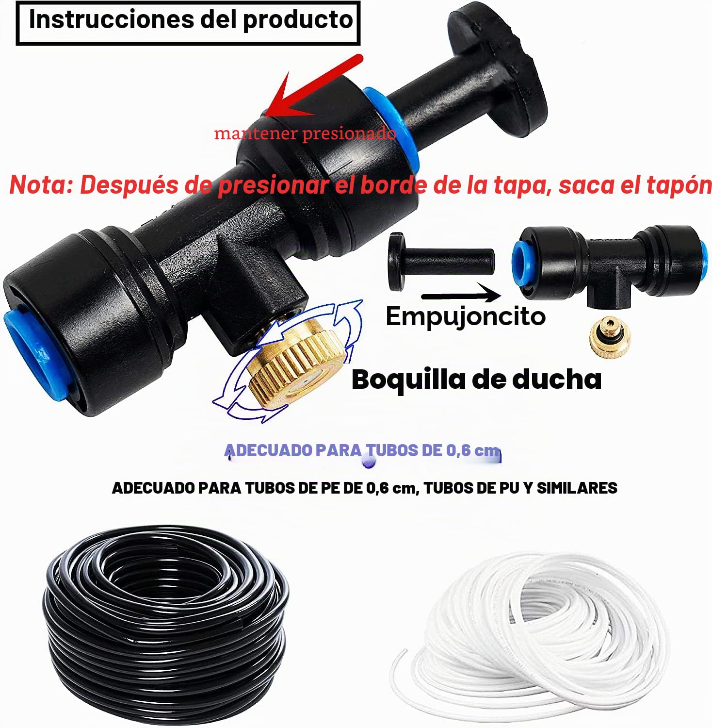 Kit de Boquillas de nebulización de Iatón,12 Boquilla + 12 Asiento Nebulización Boquillas,para Patio jardín Invernadero Sistema Refrigeración al Aire Libre,Negro