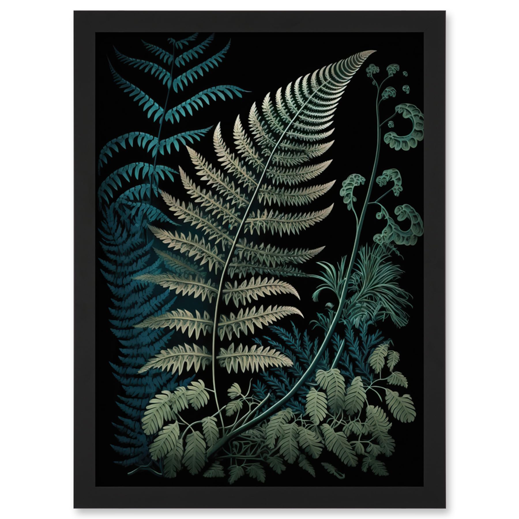 Artery8 Detailed Fern Frond Species Botanical Illustration Wall Art PrintA4 Size from B&Q