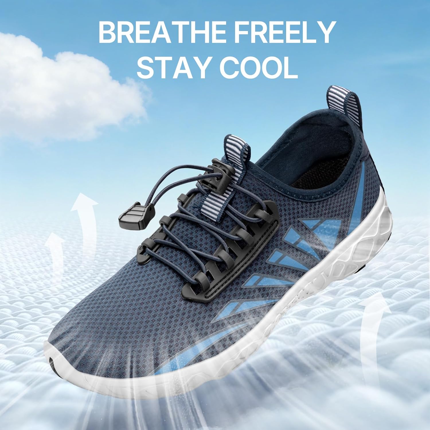 ATHMILE Water Shoes Men Quick-Dry Mesh Uppers Ultralight for Beach Pool Aqua Lake River Swimming Surfing Hiking Kayaking with Drainage Holes & Adjustable Buckle Cruise Essentials 2026