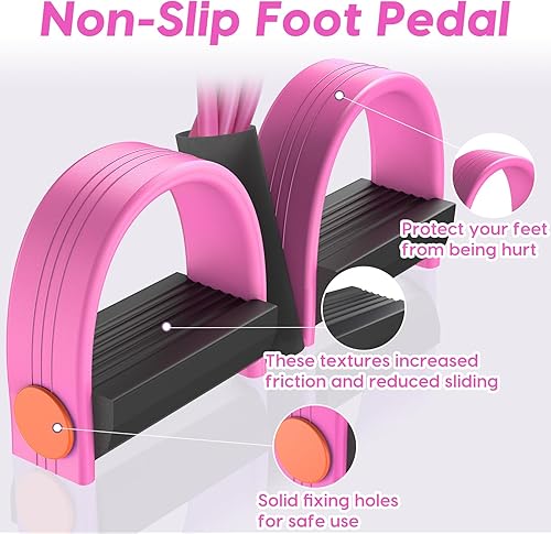 Miniatura 4 de Bandas de resistencia con asas, 6 tubos elásticos para pedales de pie, ejercicio de levantamiento de tobillo de goma natural, bandas de fitness