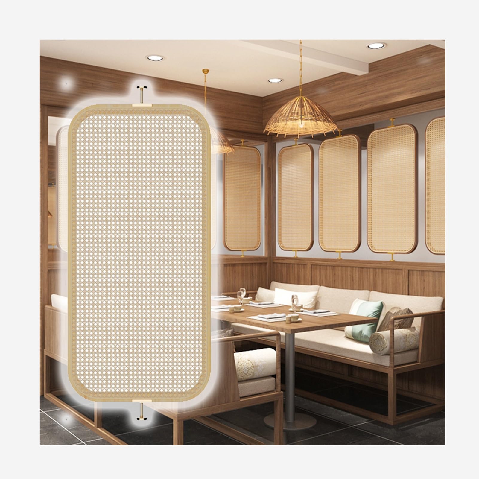 Cloison De Séparation Panneaux De Séparation pour Restaurants Commerciaux Paravent Décoratif pour Table De Restaurant Hotpot pour Hôtel(50X160CM)