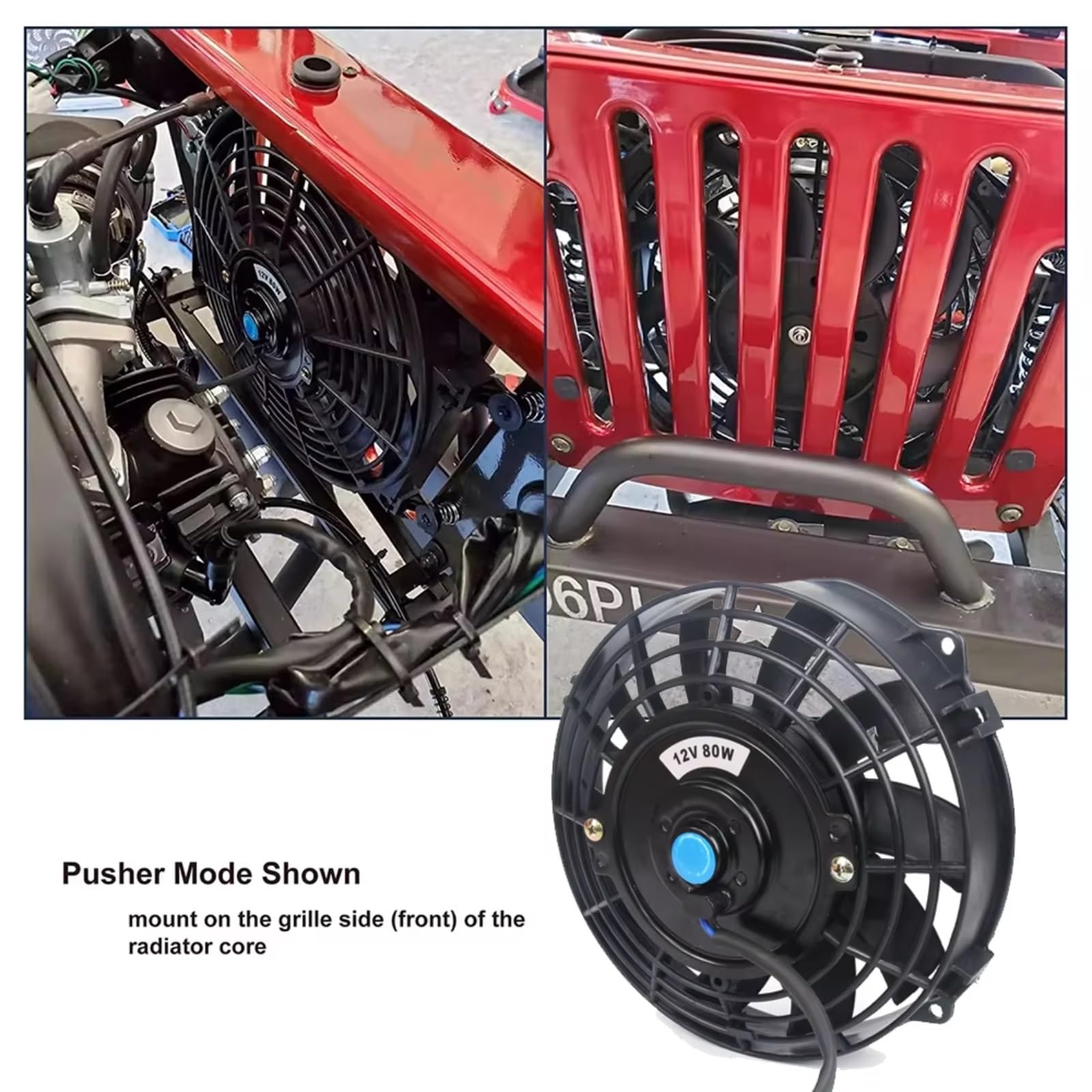 7 Pollici Universale 12V 80W Sottile Reversibile Lama Nera Radiatore Raffreddamento Elettrico Kit Montaggio Ventola Automatica Raffreddamento Motore Principale Auto Ventola Raffreddamento