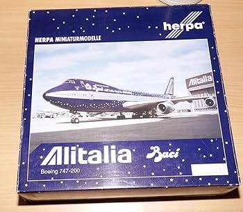 1/200 B747-200 Alitalia アリタリア航空 Amazon.co.jp: herpa 1/200 ボーイング Boeing 747-200 Alitalia