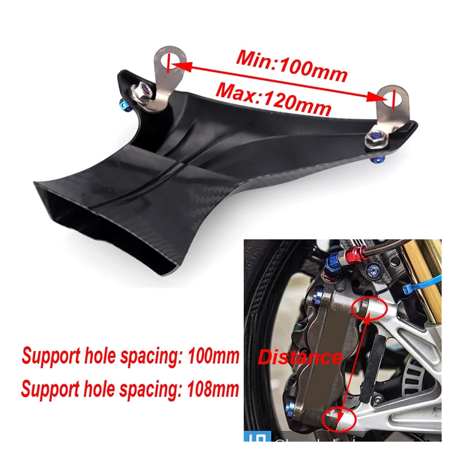 Motocicletta Aerodinamica Winglet Kit Per Triumph Per Daytona Per Moto2 765 675 675R ABS Per Thruxton Per 1200R 1200RS Moto Pinza Freno Condotto Raffreddamento Ad Aria(Style-1)
