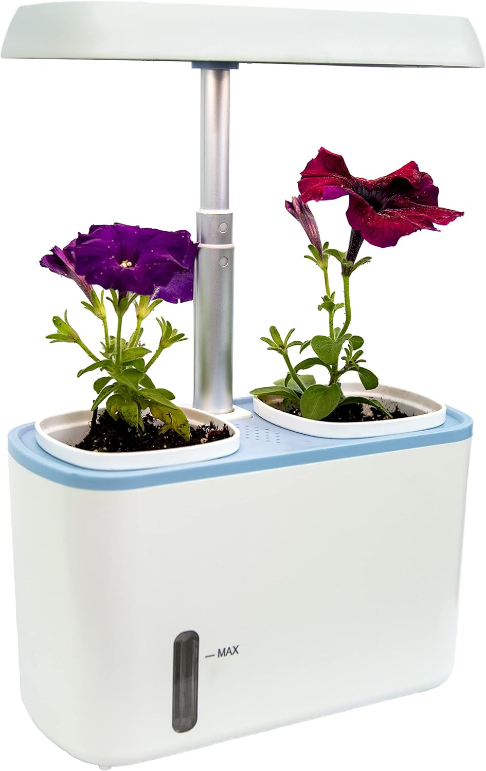 Indoor Height Adjustable Grow Pot Planter Herb Garden with LED Light, Automatic Timer, Dual Pot with Aleutian Trim
