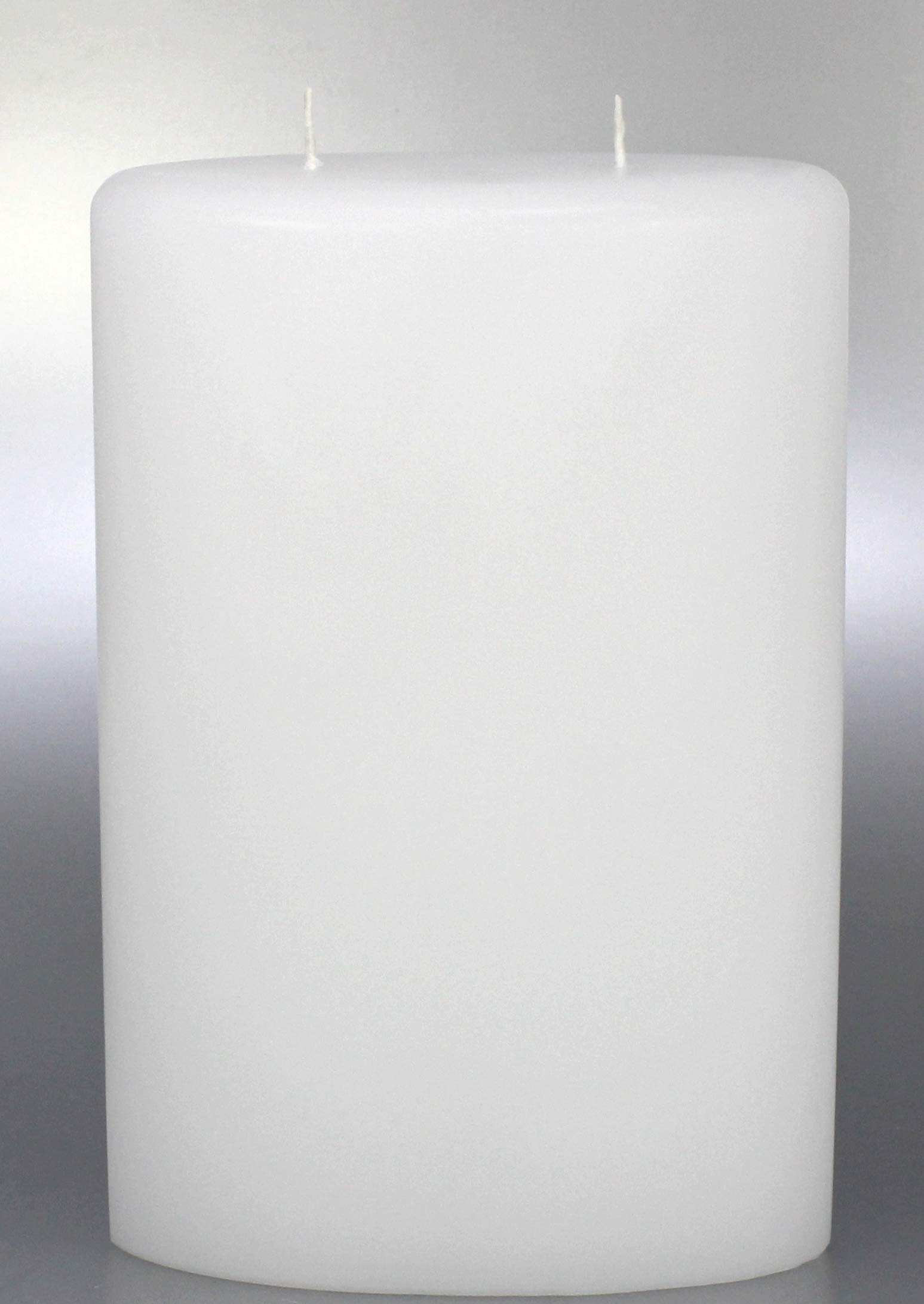 Ovalkerze mit 2-Dochten, weiss für Hochzeit 22x15 cm - 8632 - Kerzenrohling Ellipse zum Basteln und Verzieren.