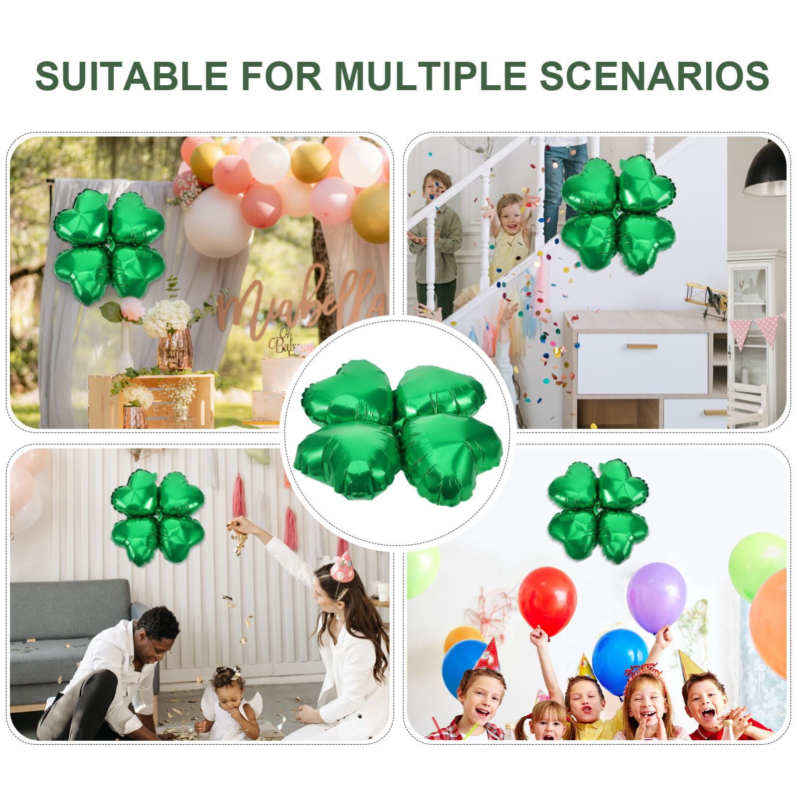 Alluminio Palloncino Verde Fiora 50 Pezzi a Forma di Cuore