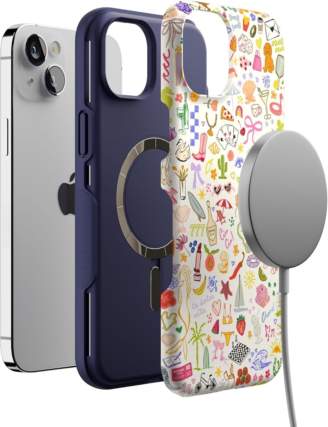 Casely iPhone 14 Plus Case | All The Fun Things | Fun on Weekdays | Bold Protective Design | Compatible with MagSafe