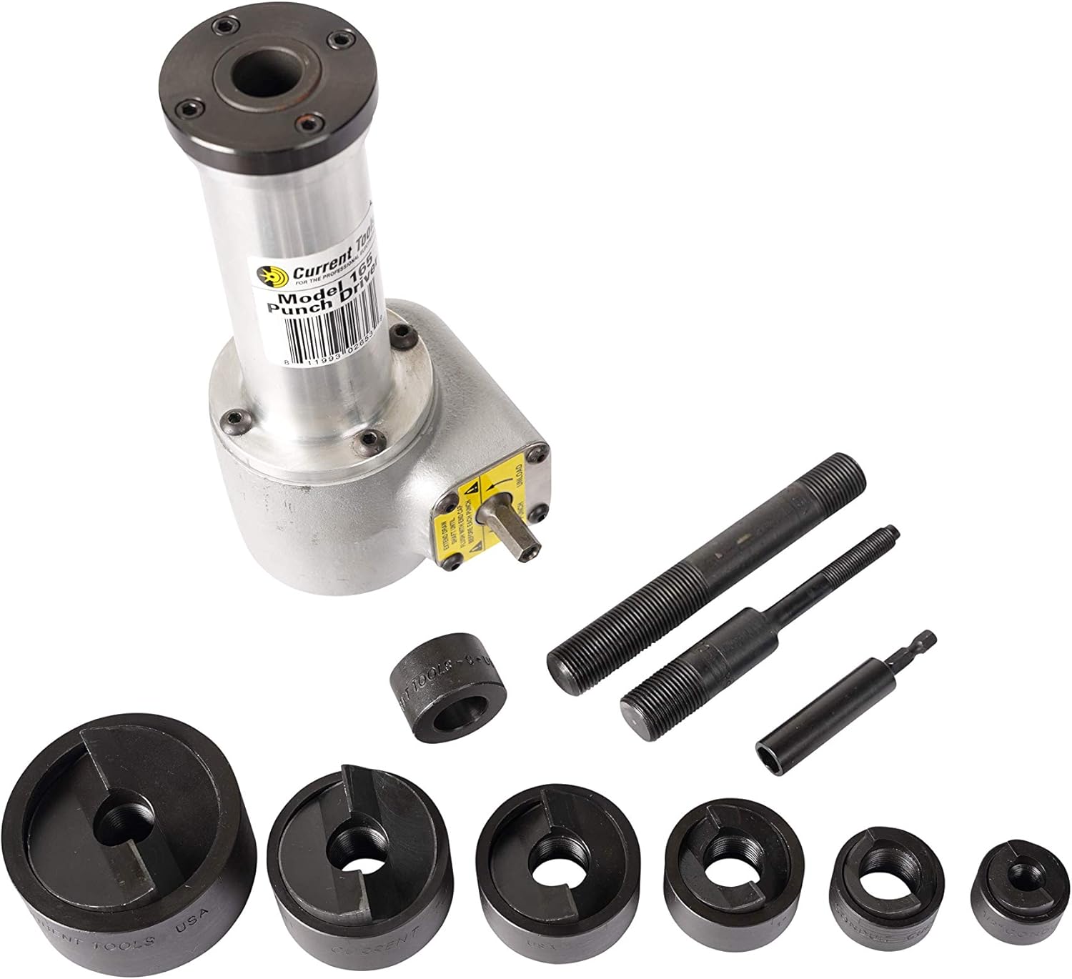 Punch Driver Knockout Set - Drill Driven Holemaking Driver Set with Piece Maker Punches & Dies - 162PM