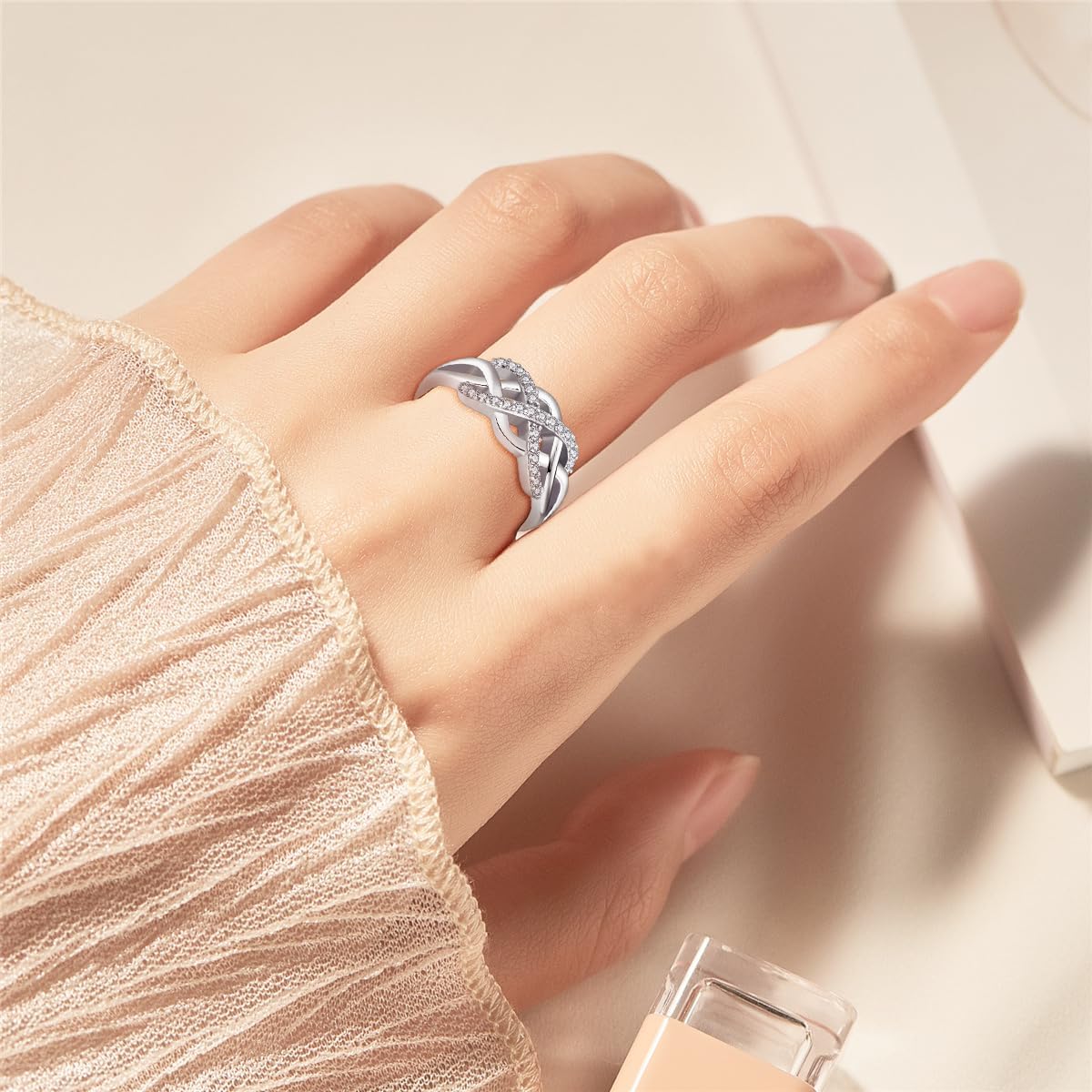 Promse Rings for Women Sterling Silver Engagement Rings Band Rings for Women