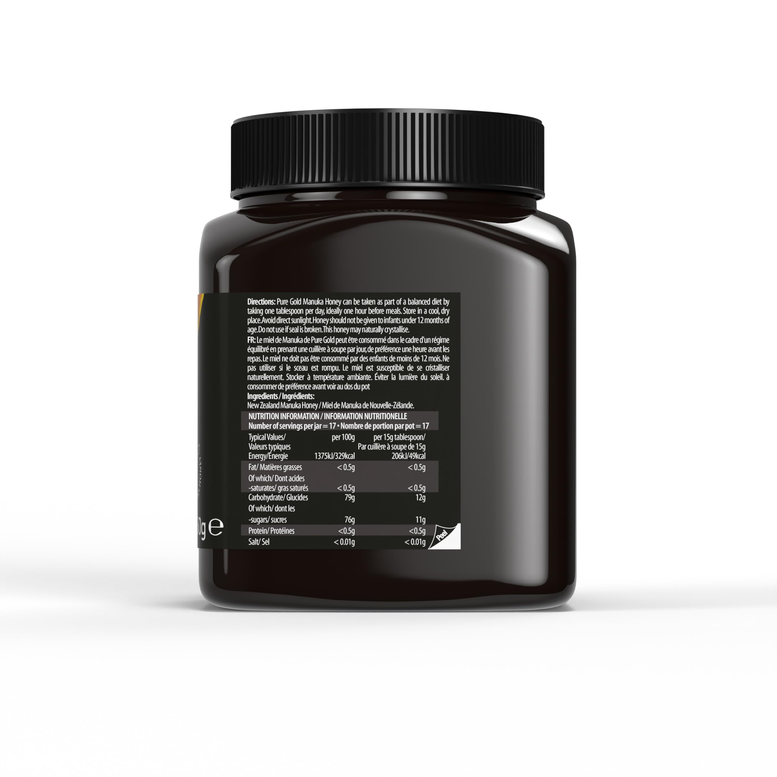 Pure Gold Miel Natural Cruda de Manuka, Ecológica, Producida en Nueva Zelanda