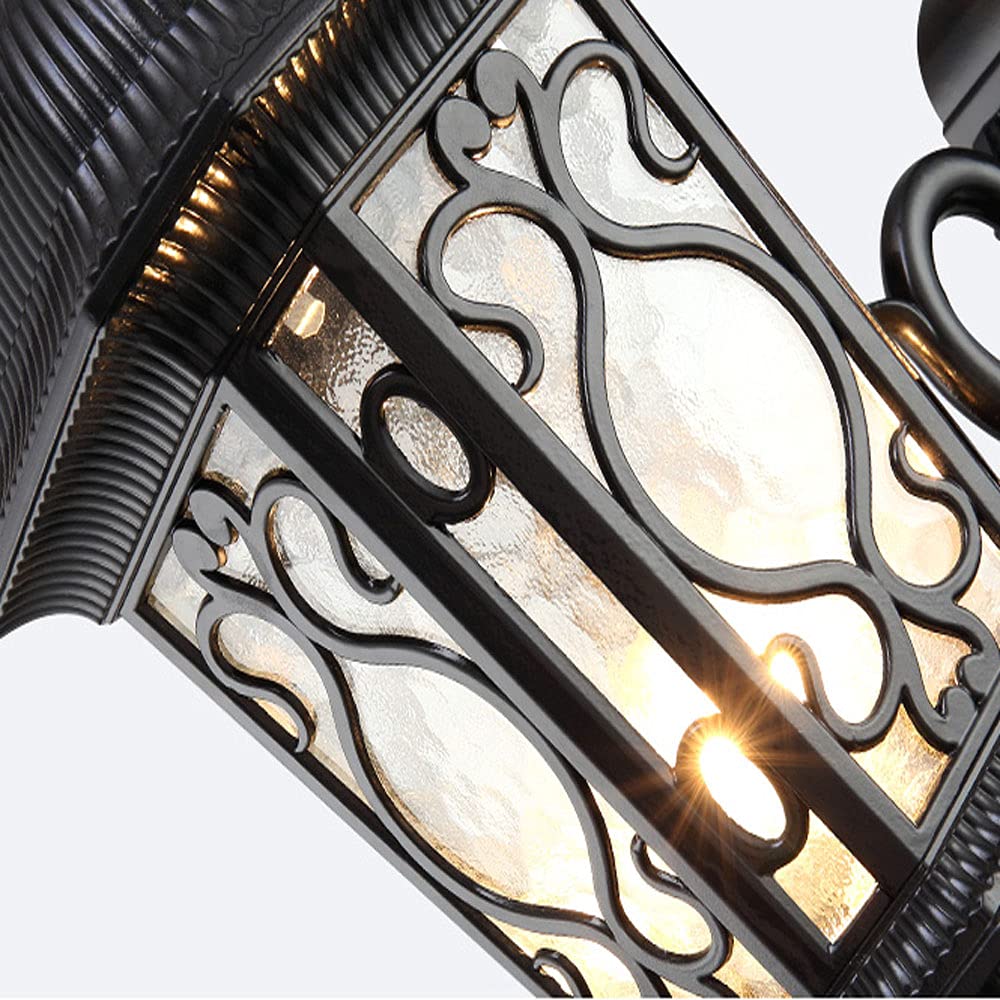 Farola de Exterior de 2 Luces, farola Impermeable de Poste Alto de Aluminio, luz de césped Tradicional Victoria, Columna Decorativa de jardín L, Negra - Altura 320 cm,Black-Height 320cm