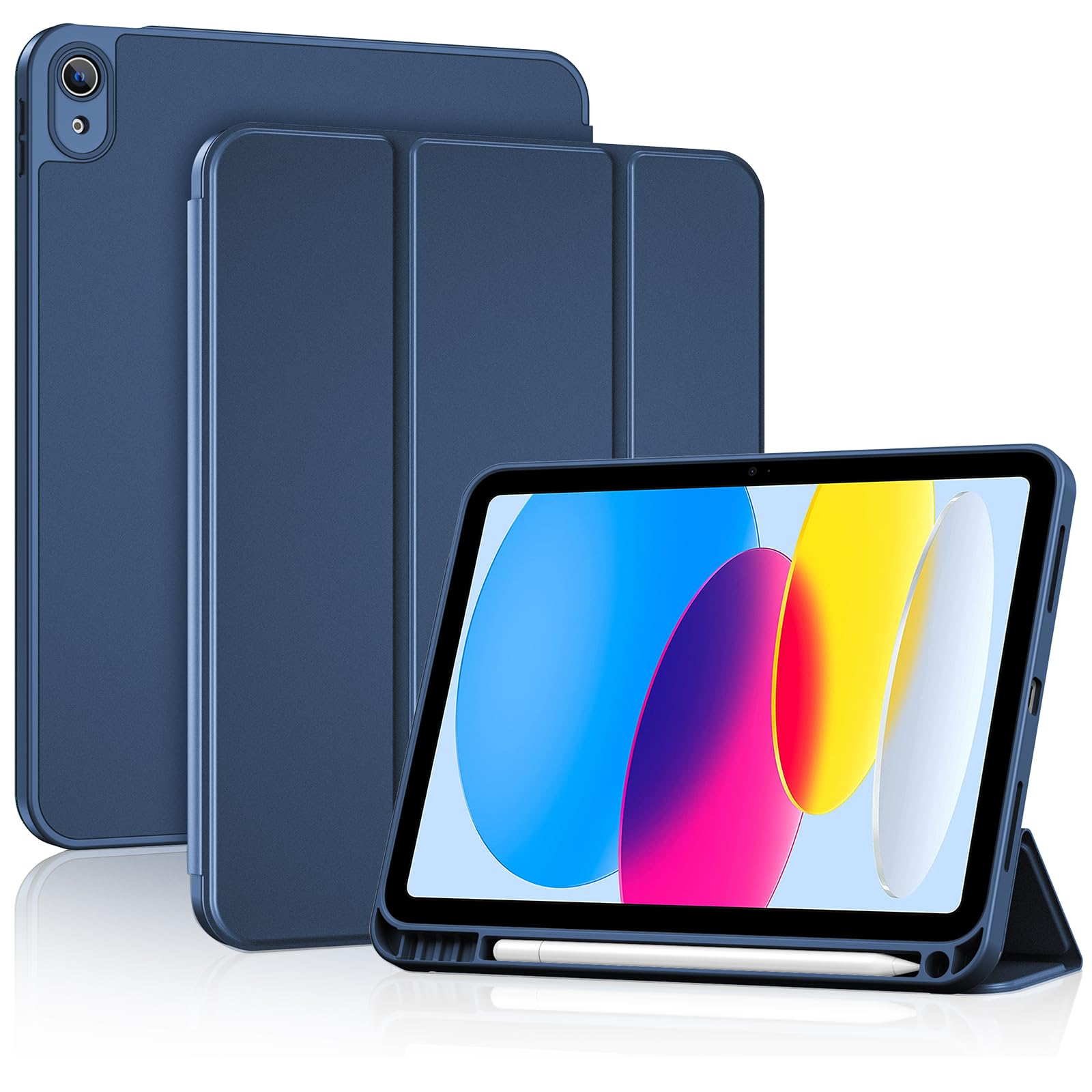 ProCase Cover Per iPad A16 11 Generazione 11 Pollice 2025/10 Generazione 10.9 Pollice 2022 con Full Camera Protezione Morbida TPU Copertura Posteriore -Della Marina